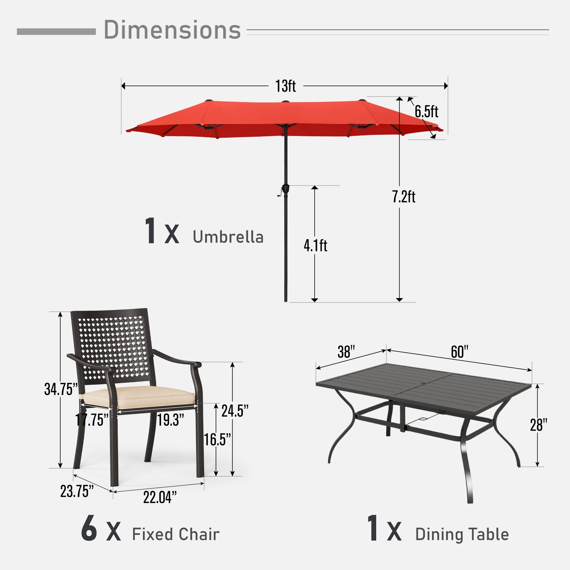 Sunshine Valley TC7-135136-104 Patio-Dining-Sets - View #2