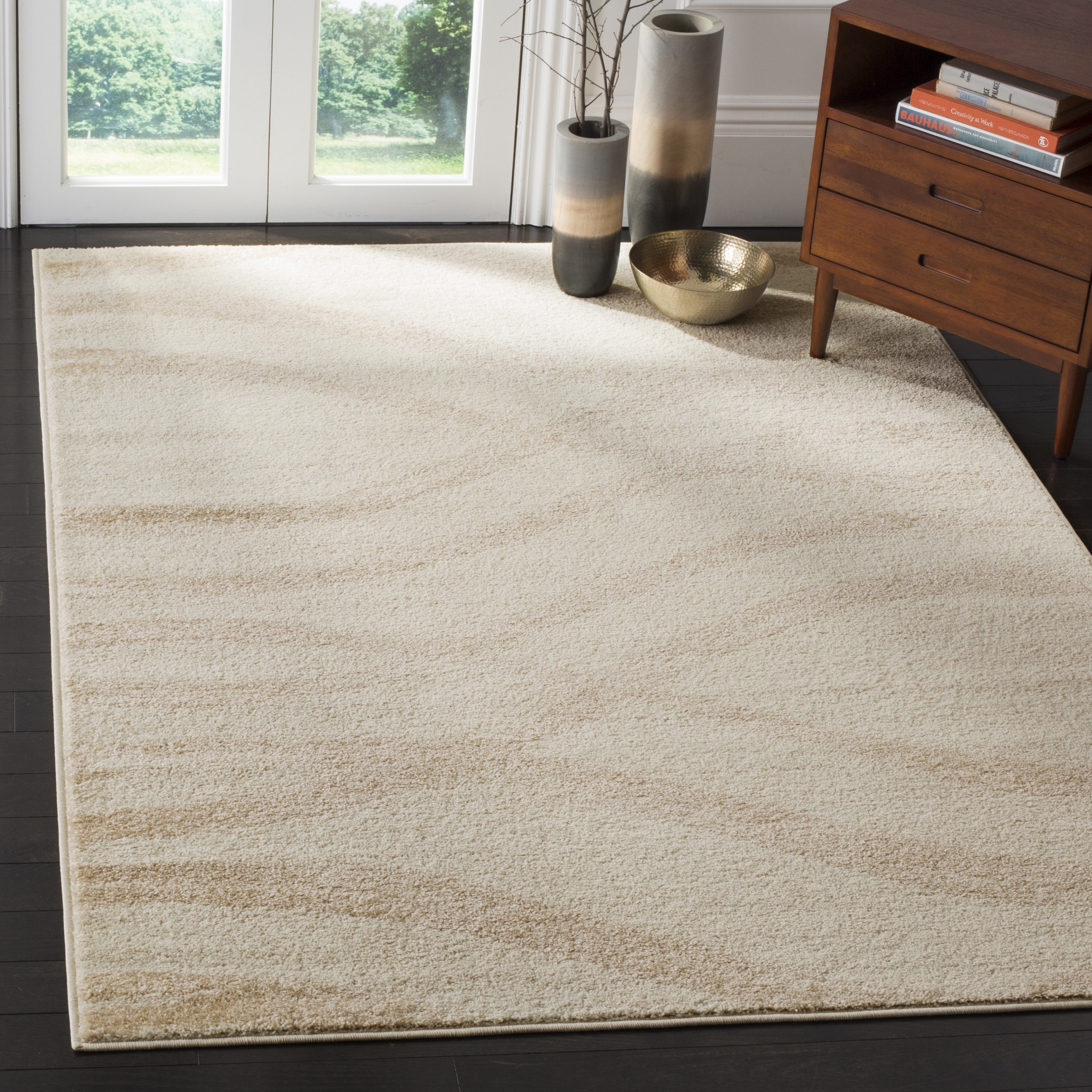 Safavieh ADR125W-4SQ Adirondack Rosten 4 x 4 (ft) Loomed Polypropylene Cream/Champagne Square Indoor Abstract Lodge Area rug