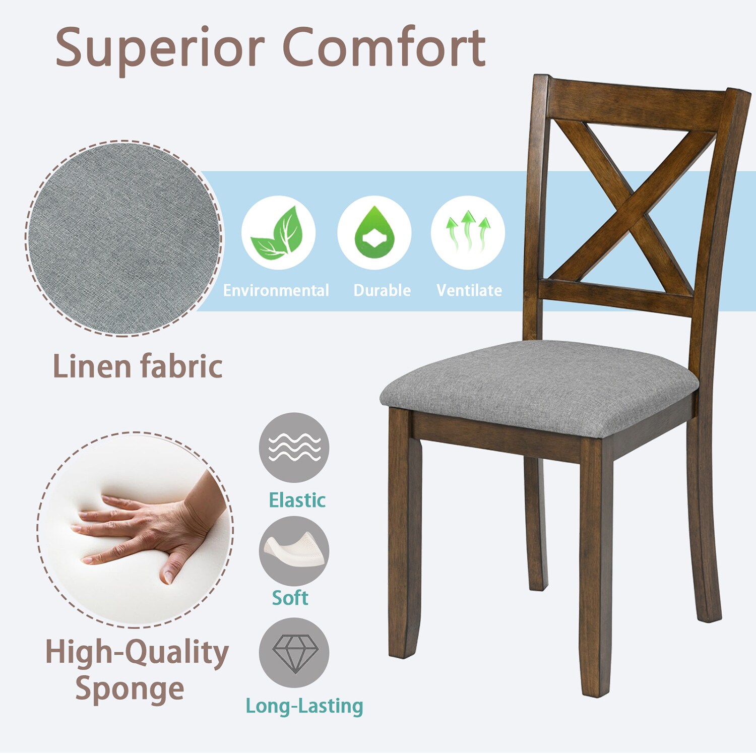 GZMR MR-H961WF-WH Dining-Chairs - View #3