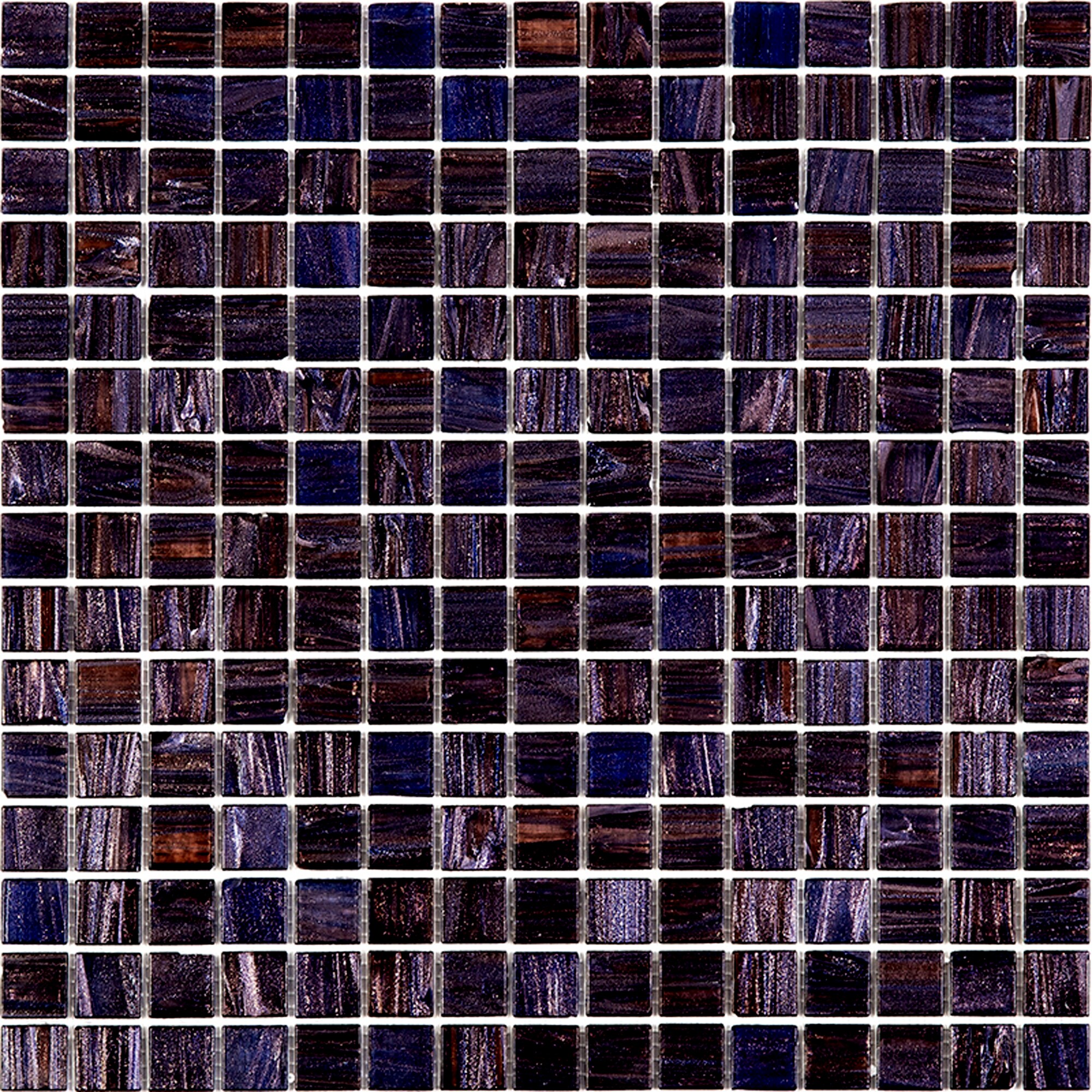 Celestial Deep Indigo Blue Iridescent Glass Mosaic Tile