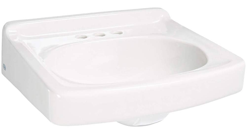 Zurn Z5351 White Wall-mount Rectangular Traditional Bathroom Sink (17-in x 19-in)