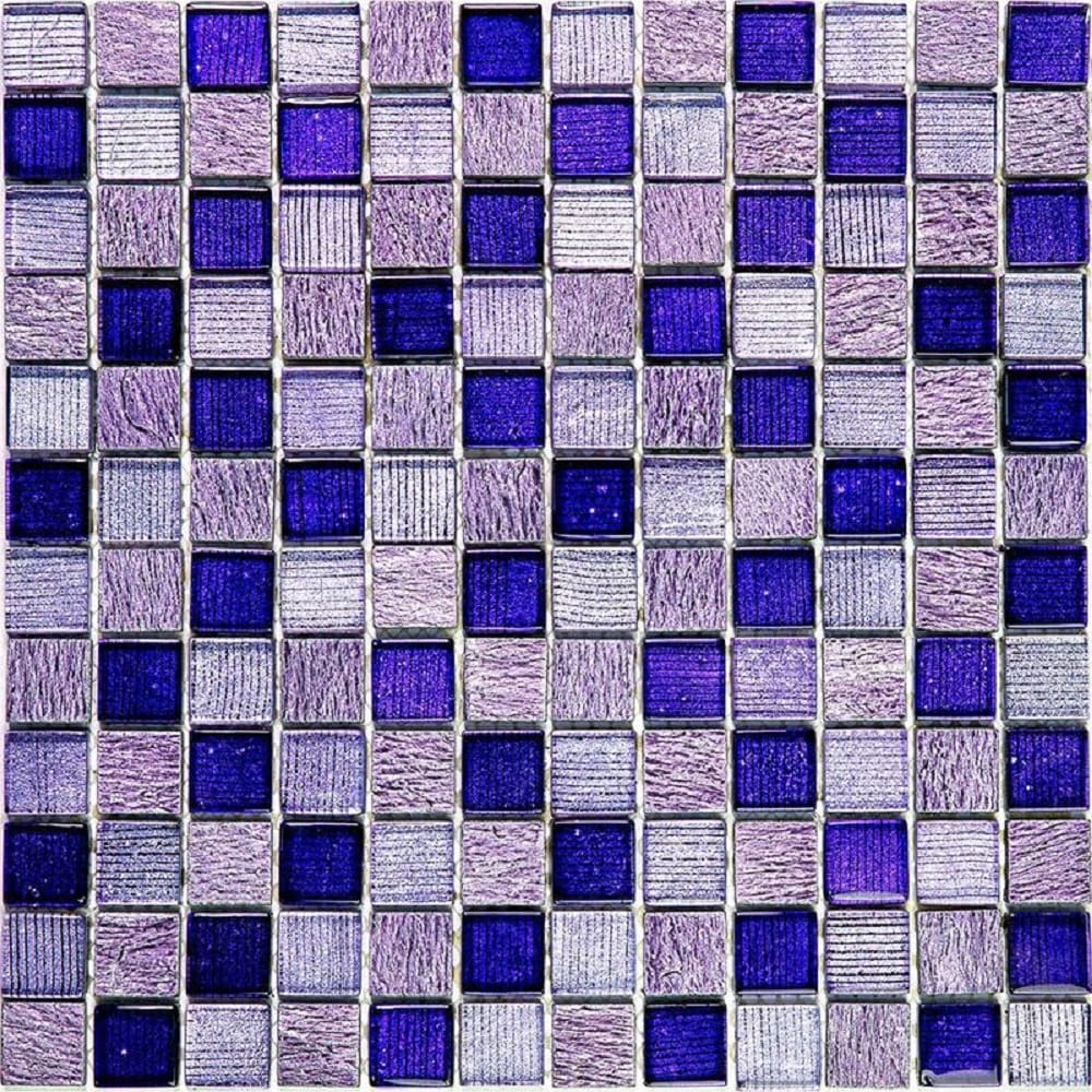 Apollo Tile APLMOK88231A Phoenix Purple and Blue Mini Squares 12-in x 12-in Polished Natural stone Patterned Mosaic Wall Tile ( 4.83-sq ft Carton )