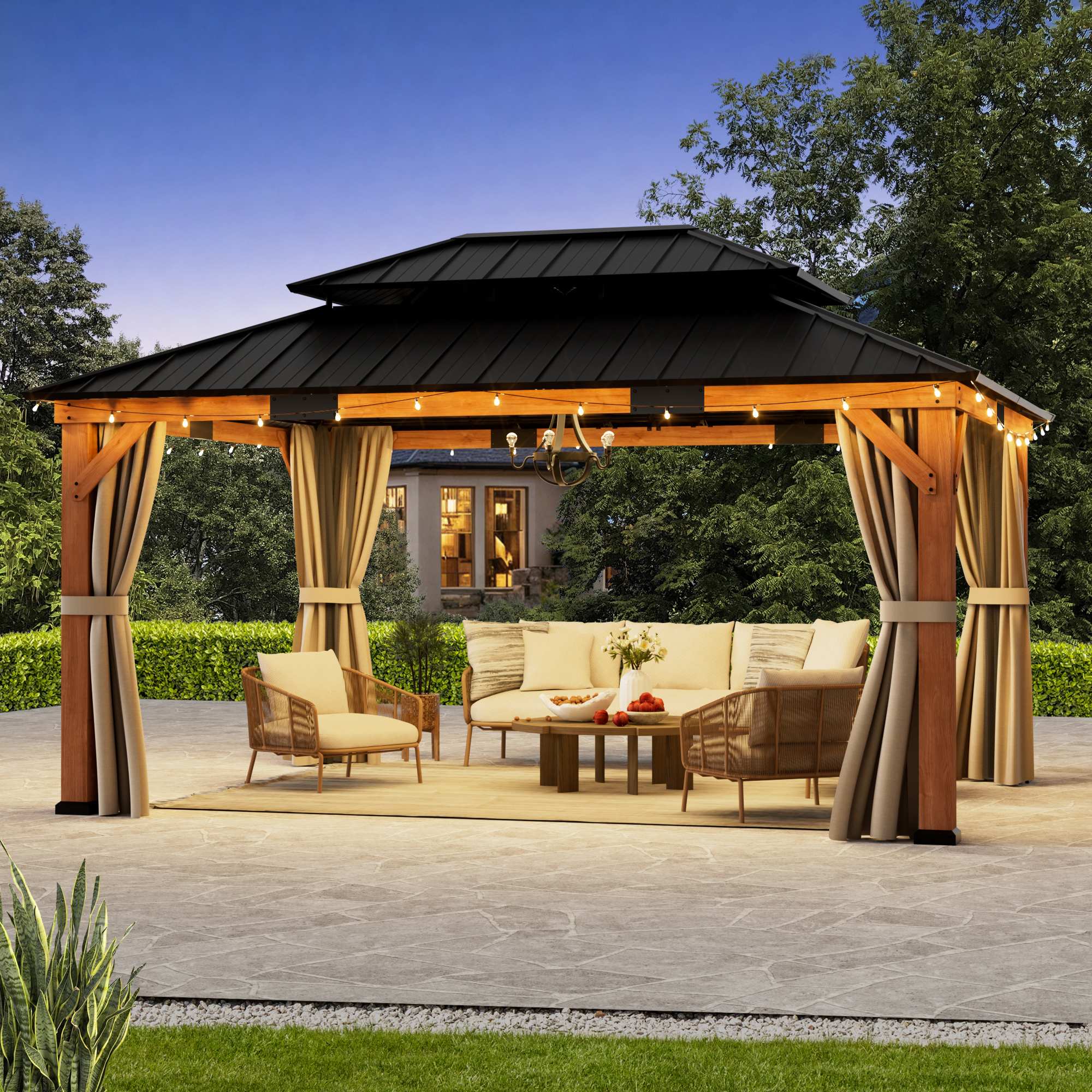 Modern Shade IG106013C-1216-MP Wood-Resin-Gazebos - View #2