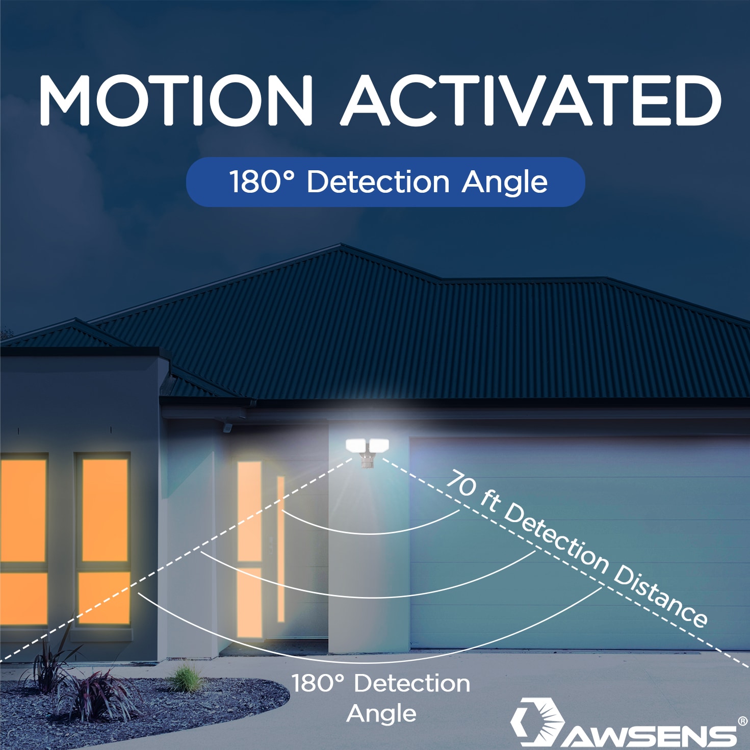 Bronze Dual Head LED Motion Activated Security Flood Light