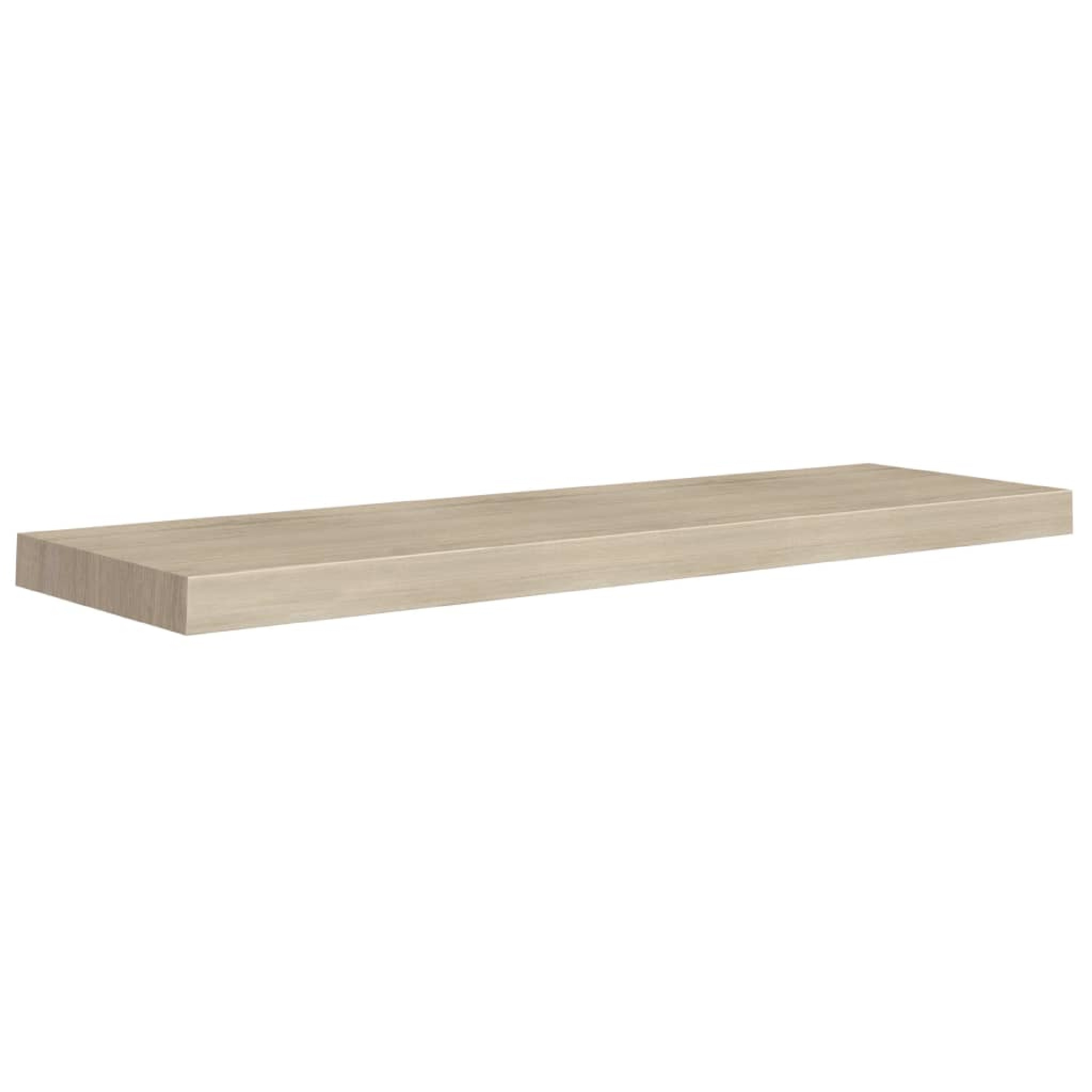 Benzara Zyno Floating Wall Shelf 35 Inch Oak Brown MDF Body