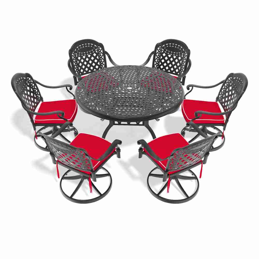 Coolbibila 7Piece 48in Round Patio Dining Set Swivel Chairs with — free download