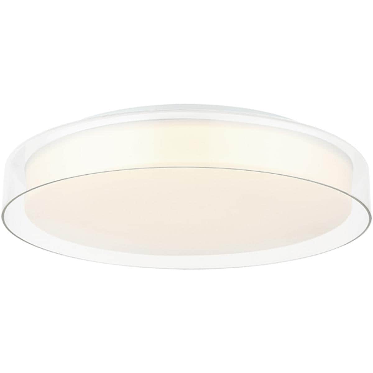 Matteo 2531370 Lighting M14618WHCL Callum Flush Mount White and Clear