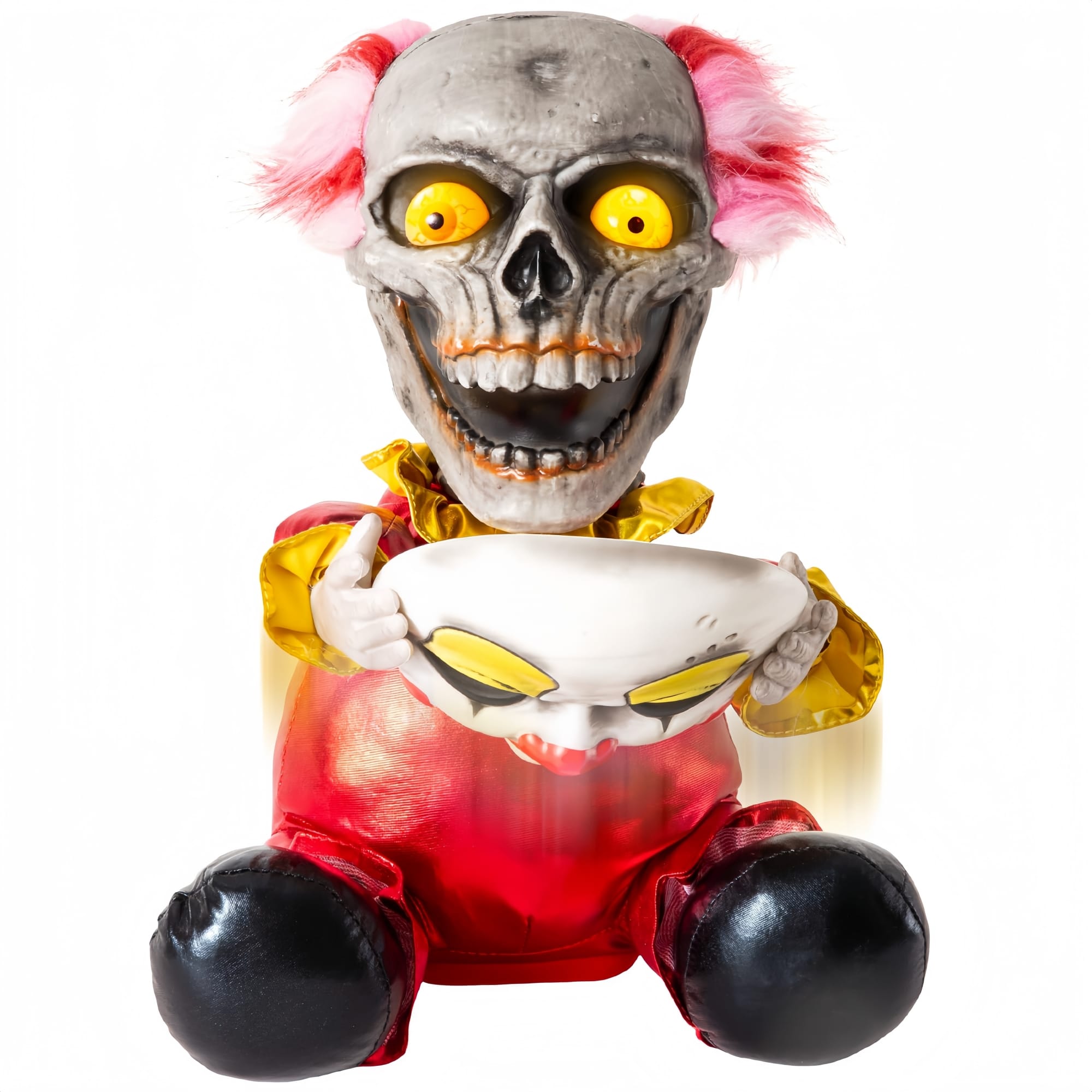 Numhew 12in H Sound Activated 1-Feature Colorful Halloween Animatronic Clown Decoration