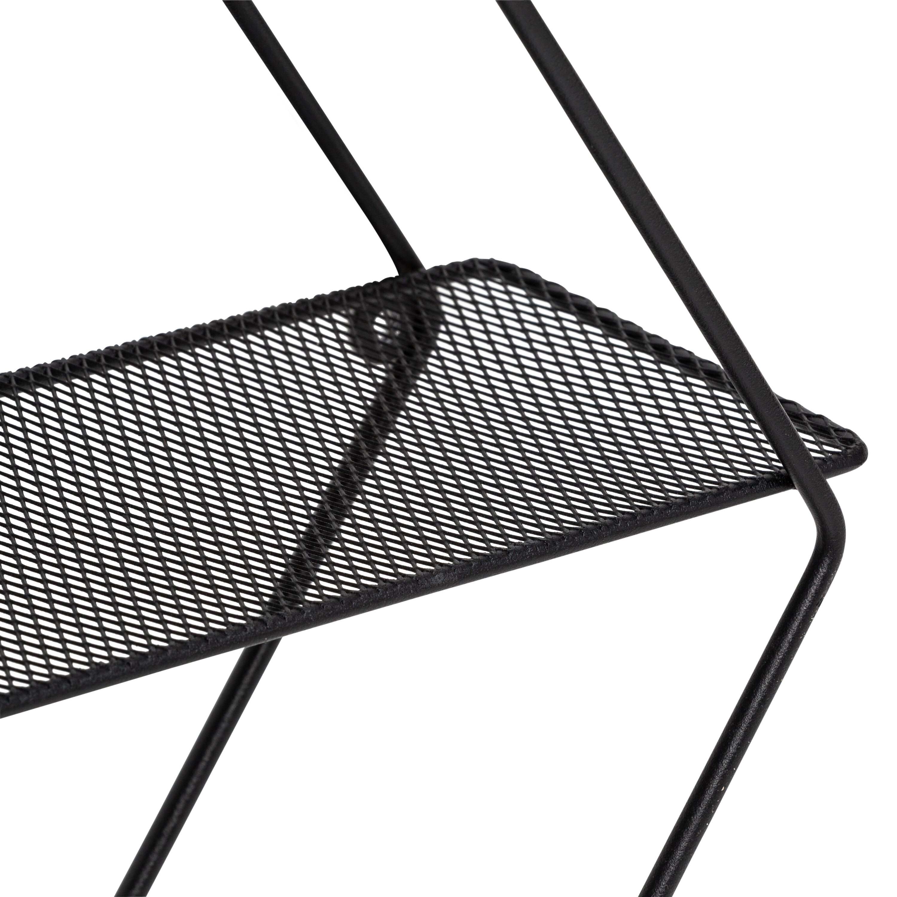 Black Geometric Steel 3-Tier Floating Wall Shelf