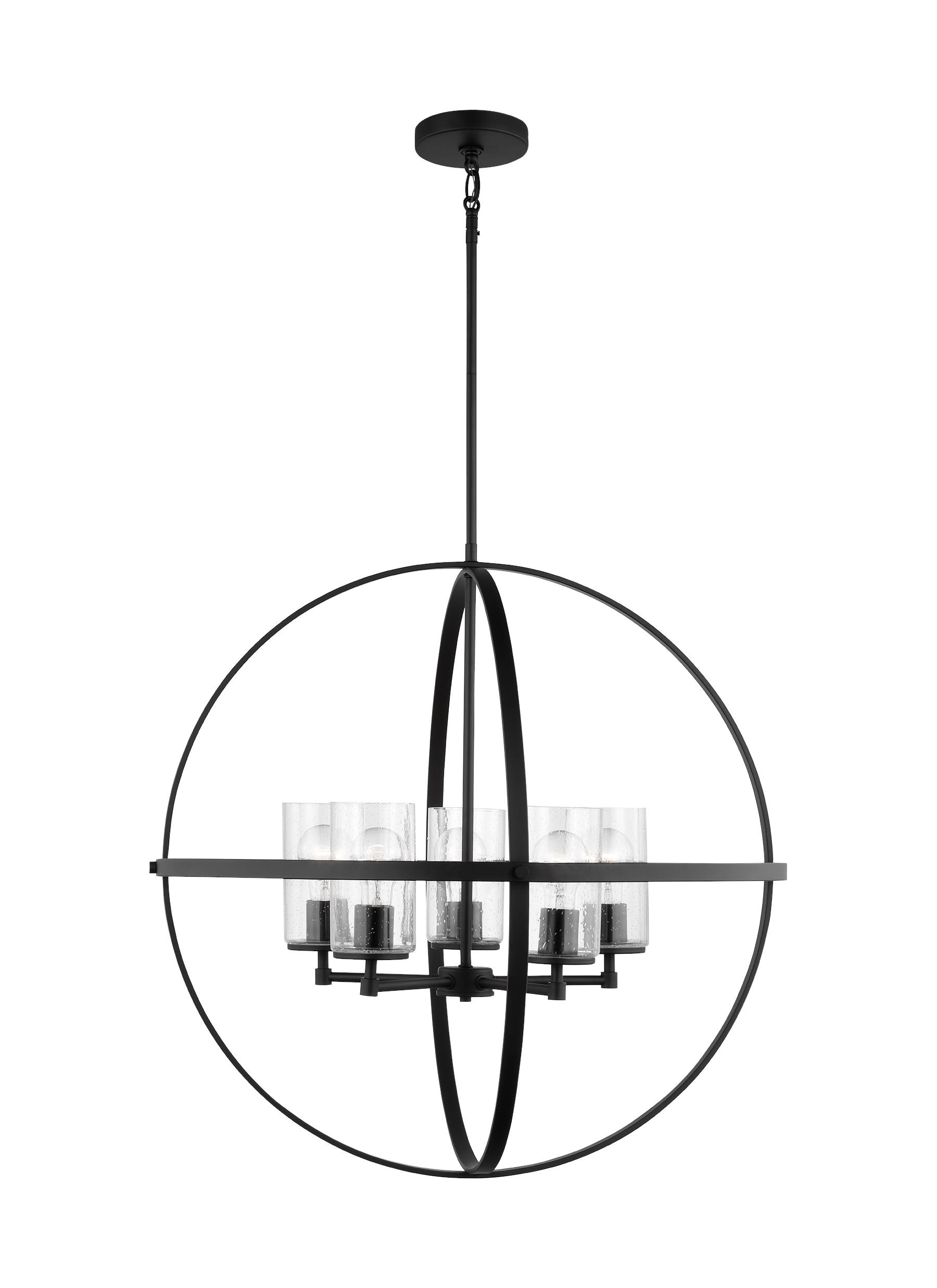 Generation Lighting 3124675-112 Alturas 5 -Light Matte Black Modern/contemporary For Use in Dining Rooms, Foyers, Living Rooms Chandelier