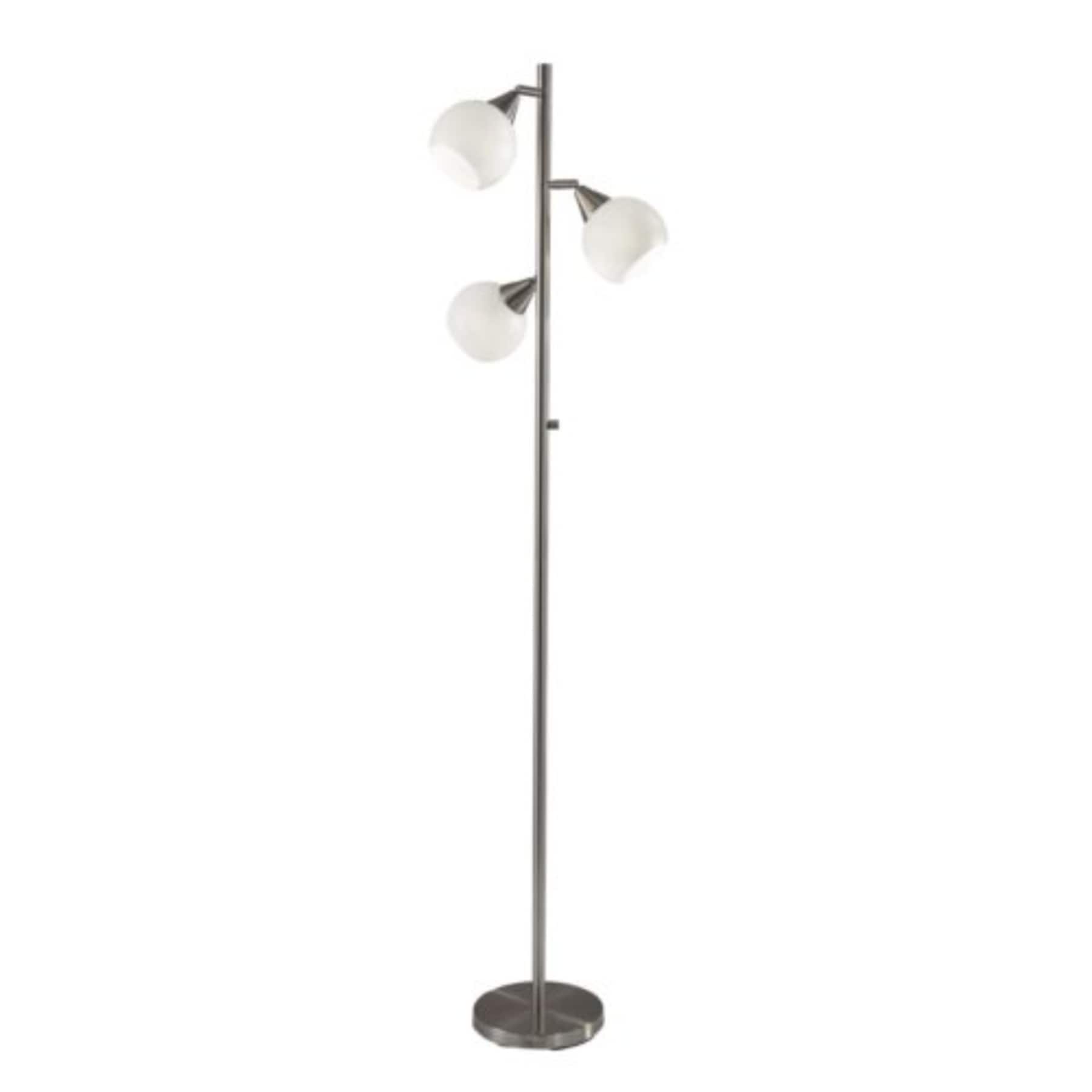 HomeRoots 4000372480 71-in Silver Standard Floor Lamp with Plastic Shade