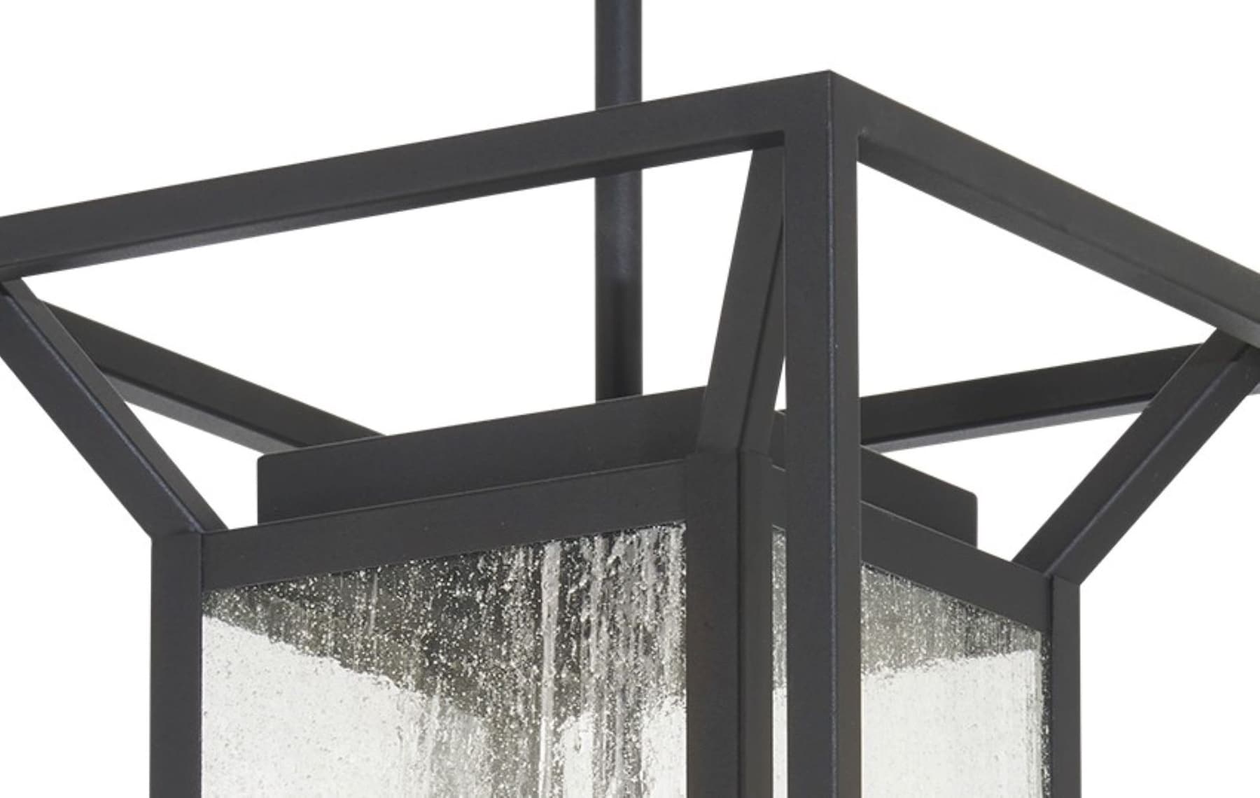 Sand Coal 4-Light Outdoor Hanging Lantern with Clear Seeded Glass