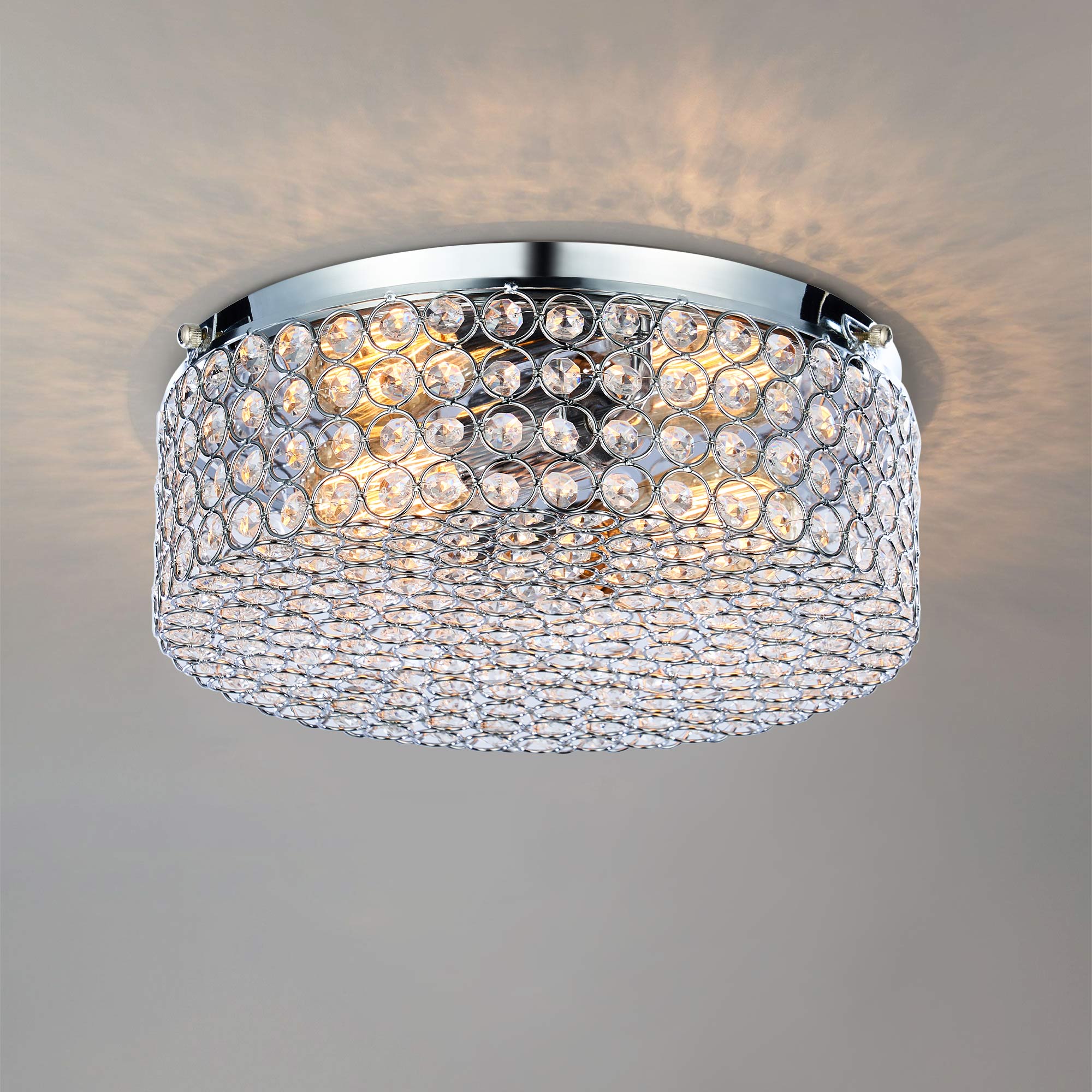 CO-Z 2-Light 9.1-in Polished Chrome LED Flush Mount Light in the Flush ...