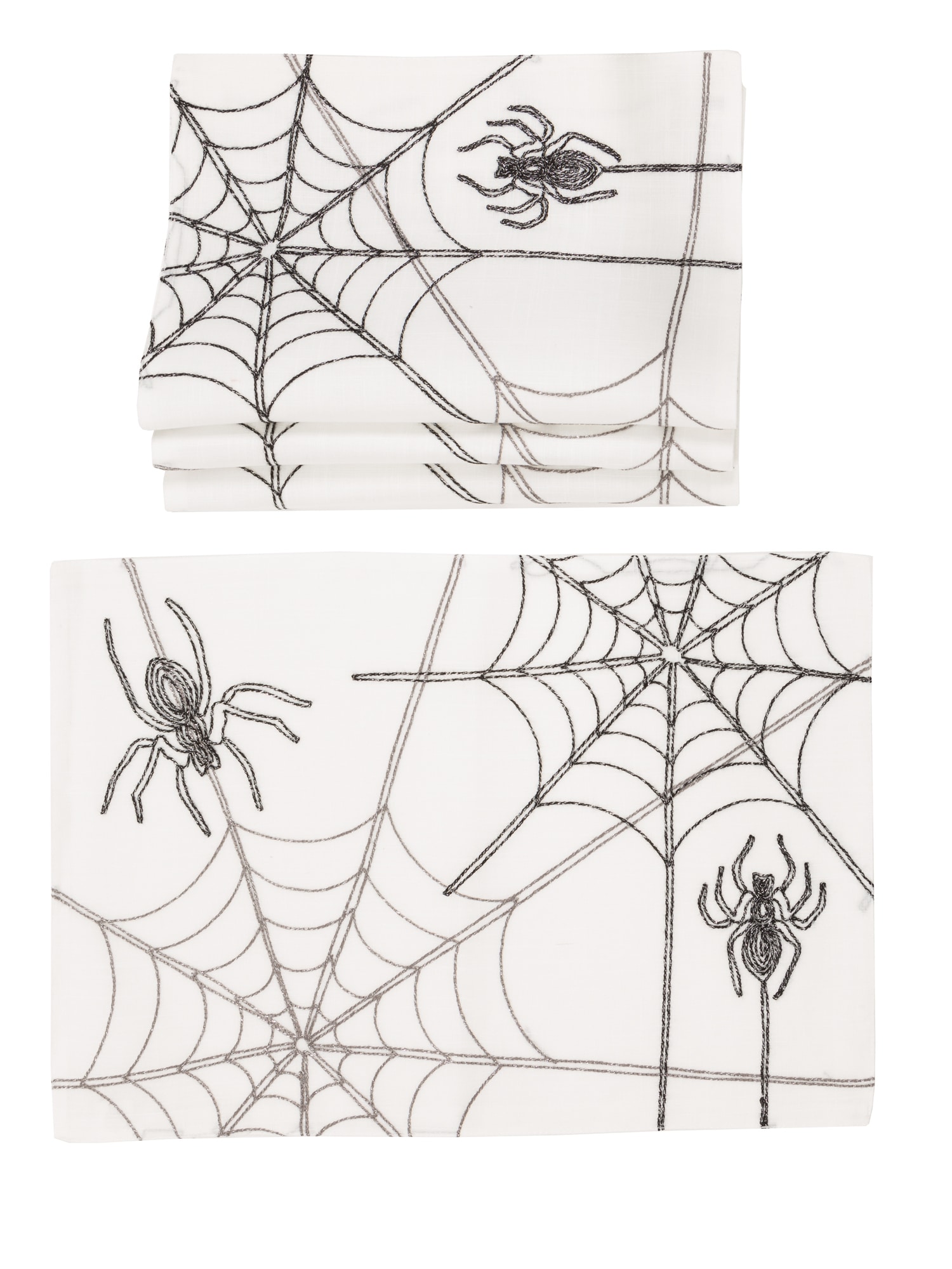 XIA Home Fashions XD188011420WHITE 14-Inches Tabletop Spider Placemat 4 -Pack