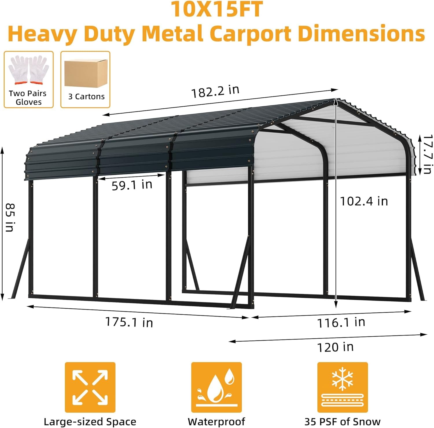 GAOMON CQC-JCXAECJHQKX Carport-Covers - View #7