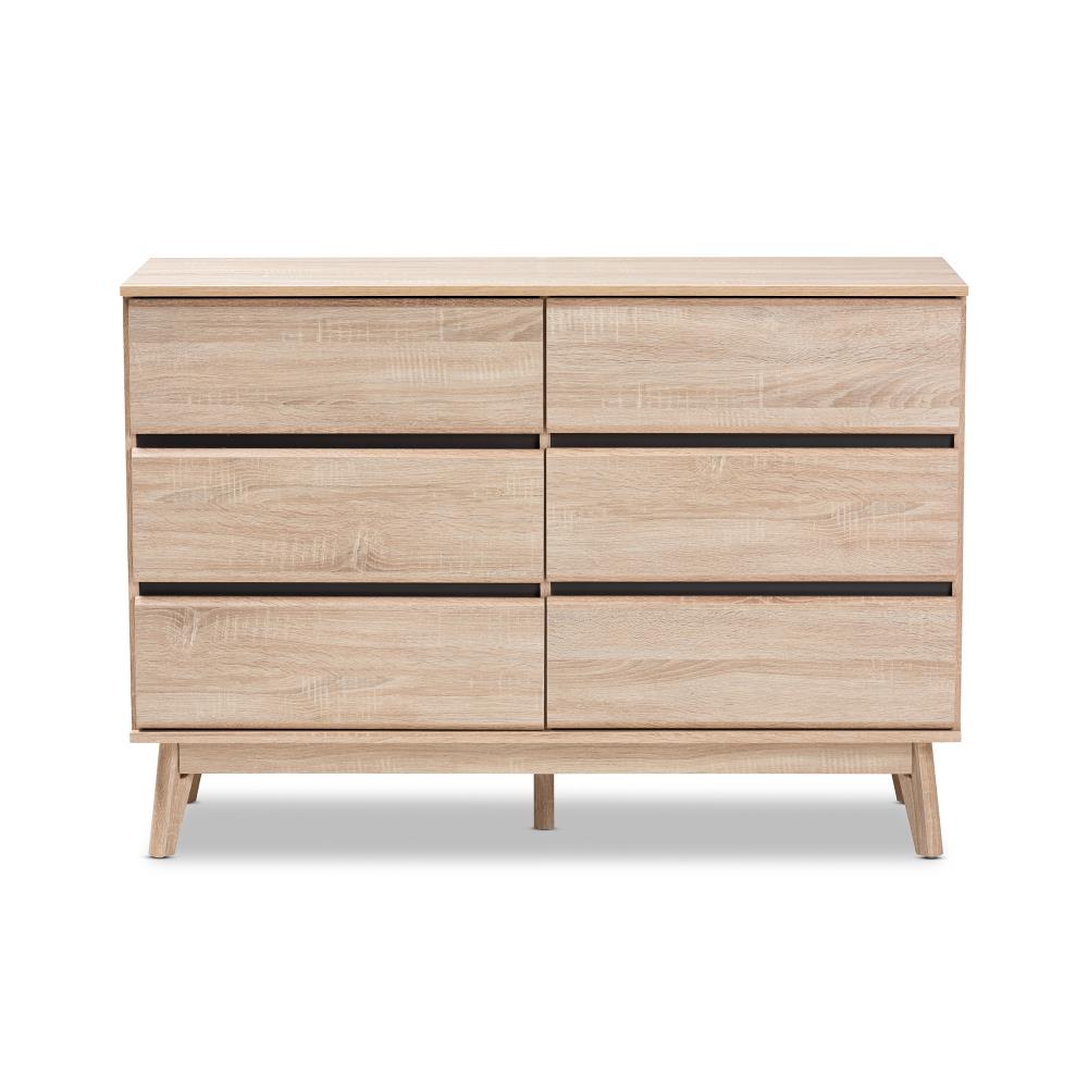 Baxton Studio Miren Brown 6 Drawer Standard Dresser at Lowes