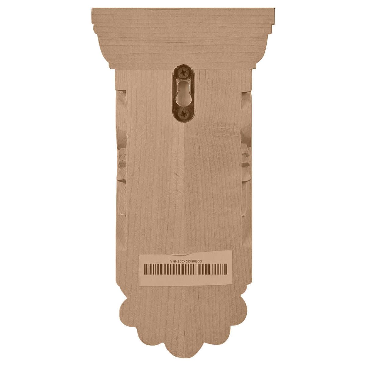 Alder Wood Thin Flowing Acanthus Decorative Corbel, 9.75"H