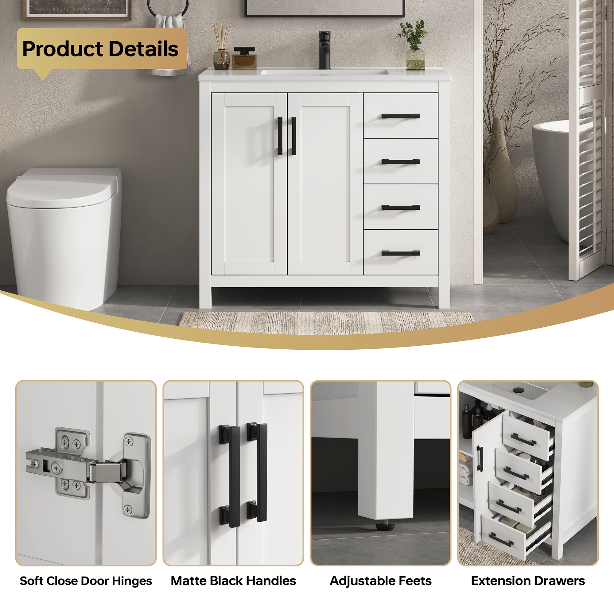 DELUXE LIVING V24033KD-36W Bath-Vanity-Combo - View #7