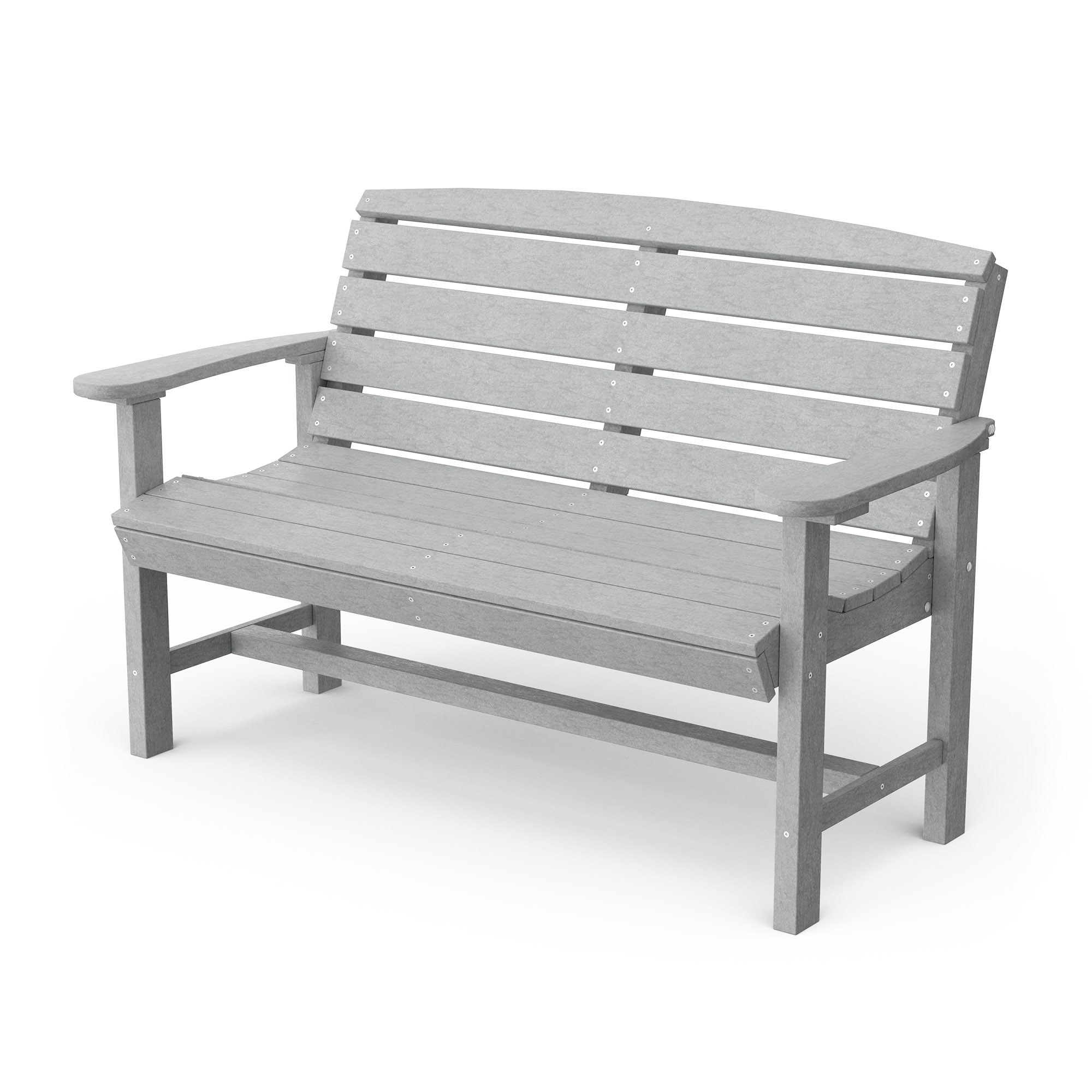 Wildridge LCC-226-LG Classic 55.5-Inches W x 34-Inches H Light Gray Plastic Traditional Bench