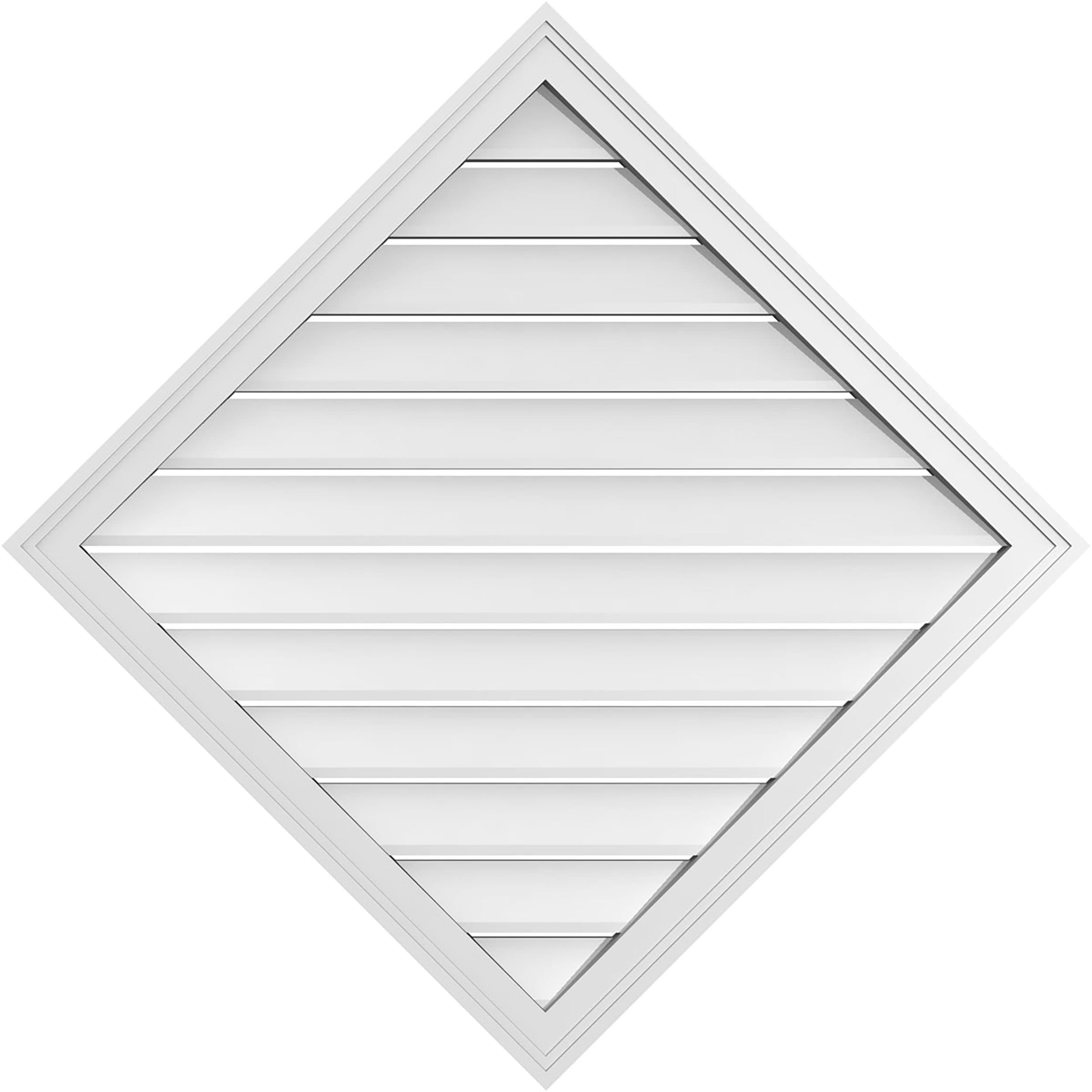 Ekena Millwork GVPDI38X3802SN 38-Inches x 38-Inches Off-white Diamond PVC Gable Louver Vent