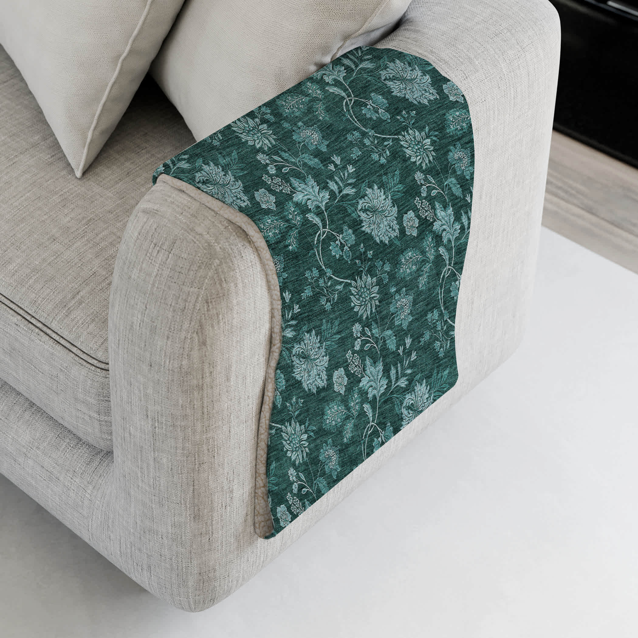 Addison Rugs Premium Machine Washable Addison ASB680 Teal 50 x 70 inches Sherpa Throw Blanket