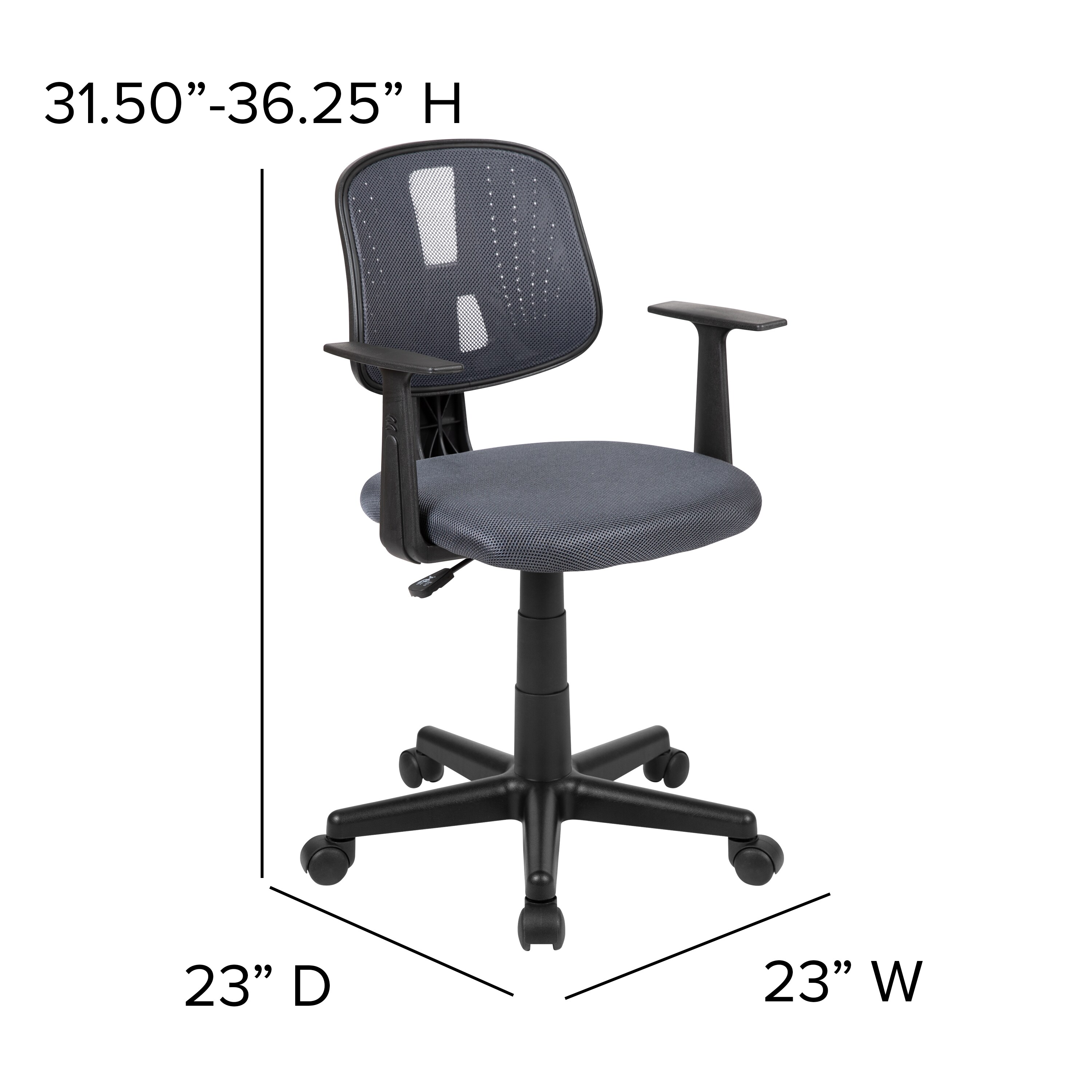 Office Star Ventilated Manager's Office Desk Chair with Breathable Mesh  Seat and Back, Black Base, Grey