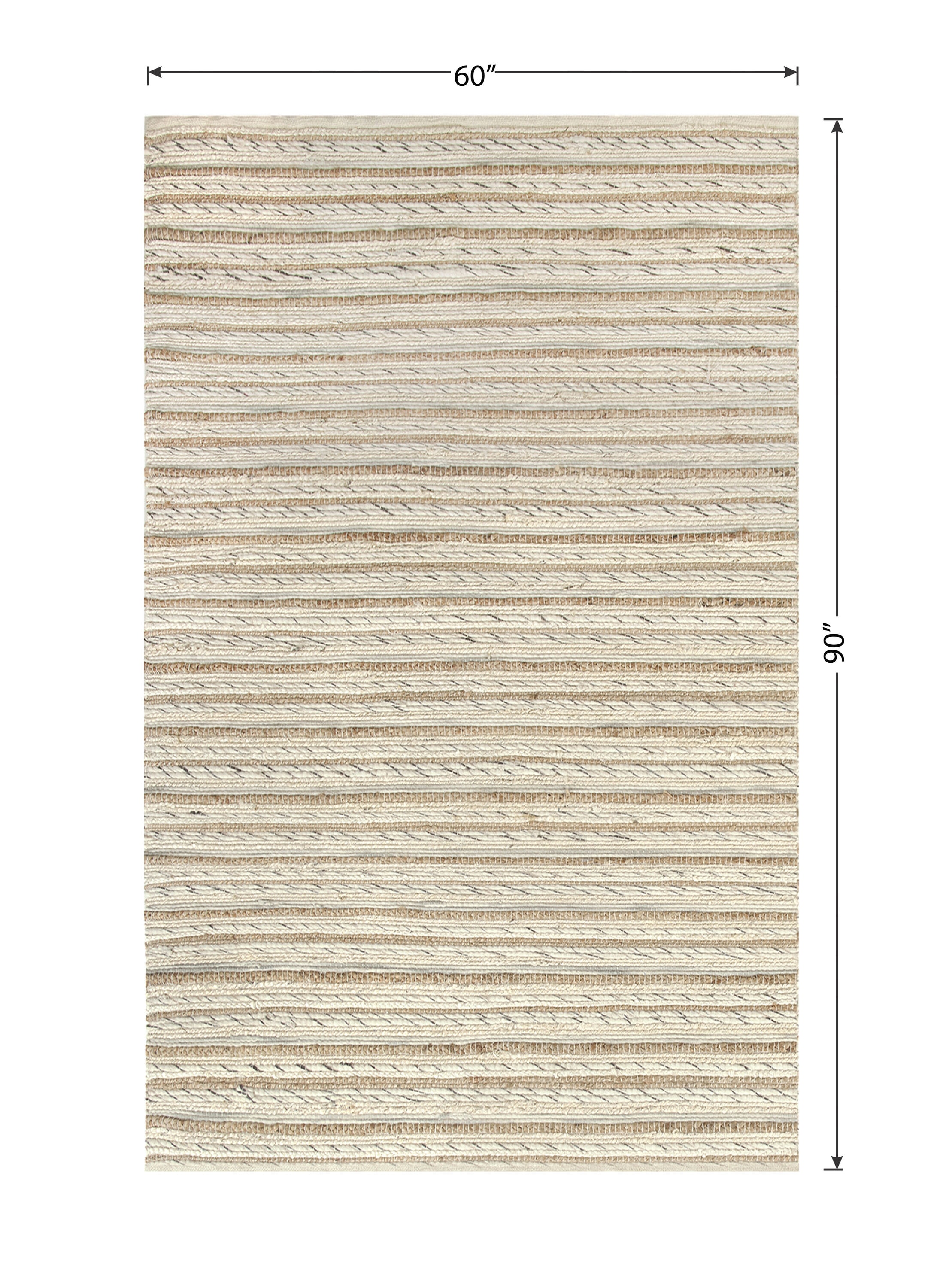 allen + roth Scatter Rugs 2 x 4 Jute Natural Indoor Stripe Area Rug in the  Rugs department at