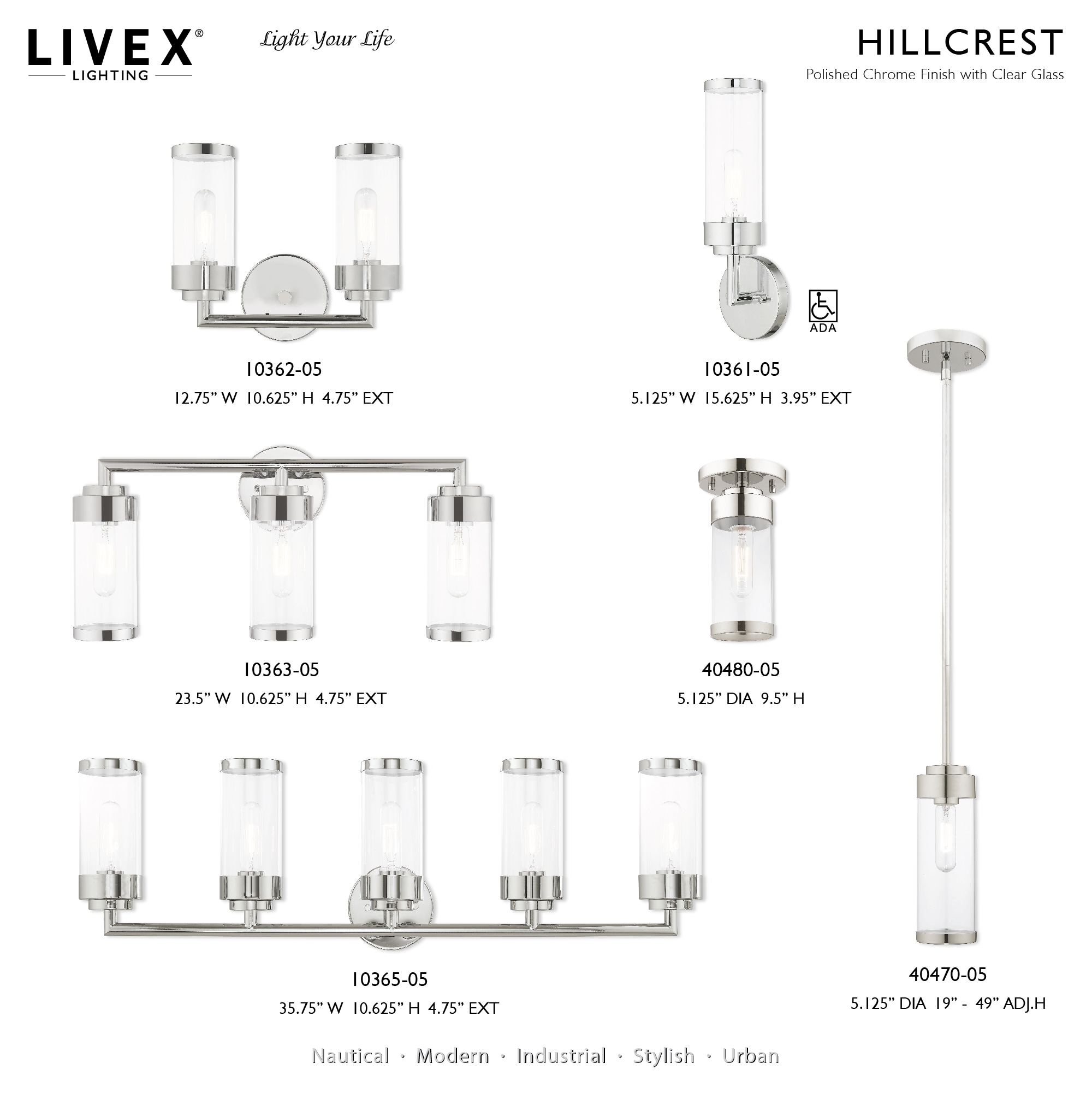 Polished Chrome Clear Glass Single Light Sconce