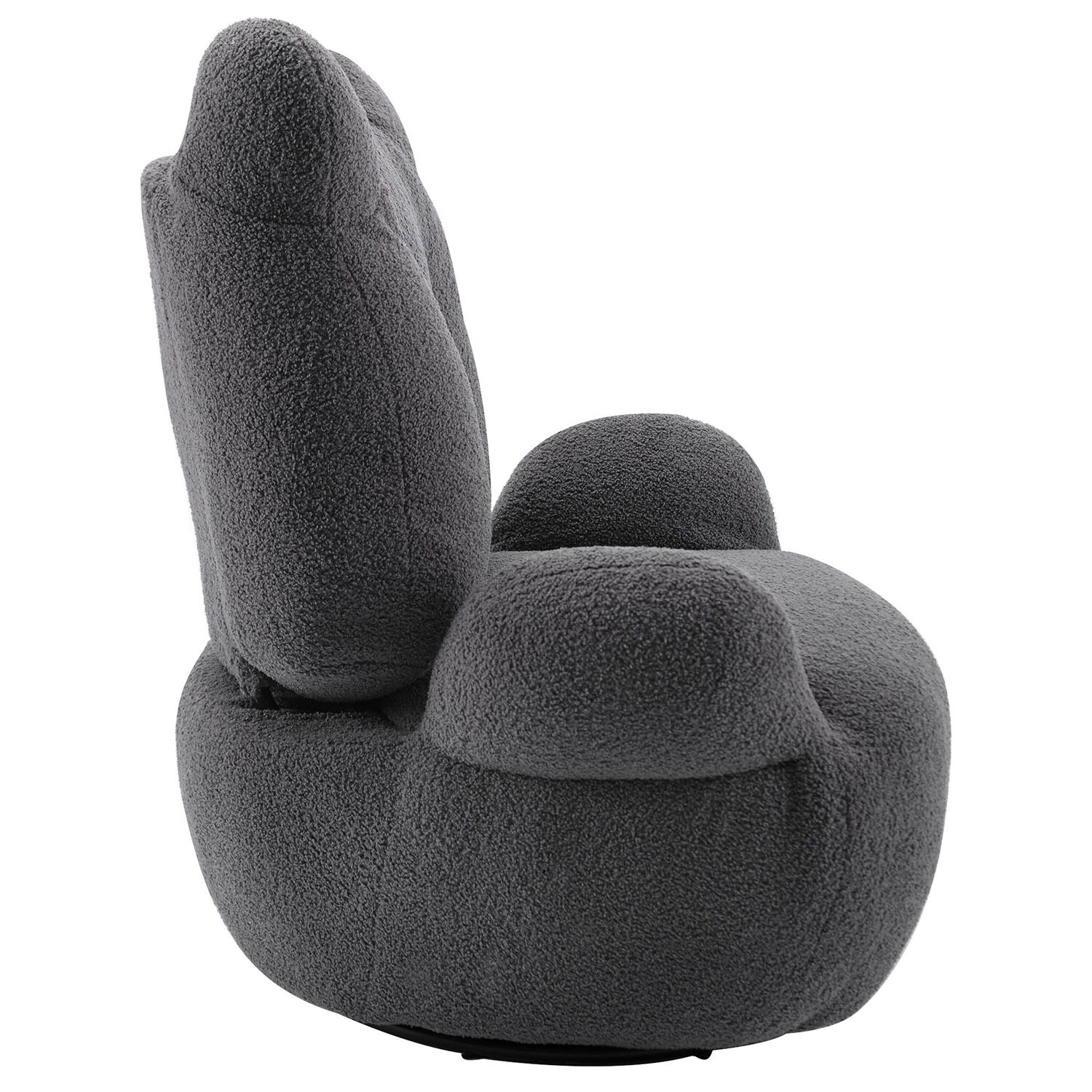 Bybafun Craftsman Gray Velvet Swivel Accent Chair In The Chairs ...