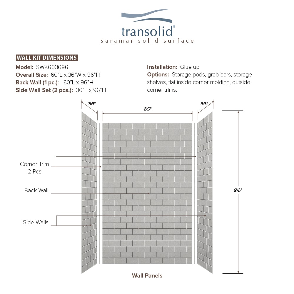 Transolid SWK603696-27 Shower-Wall-Surrounds - View #2