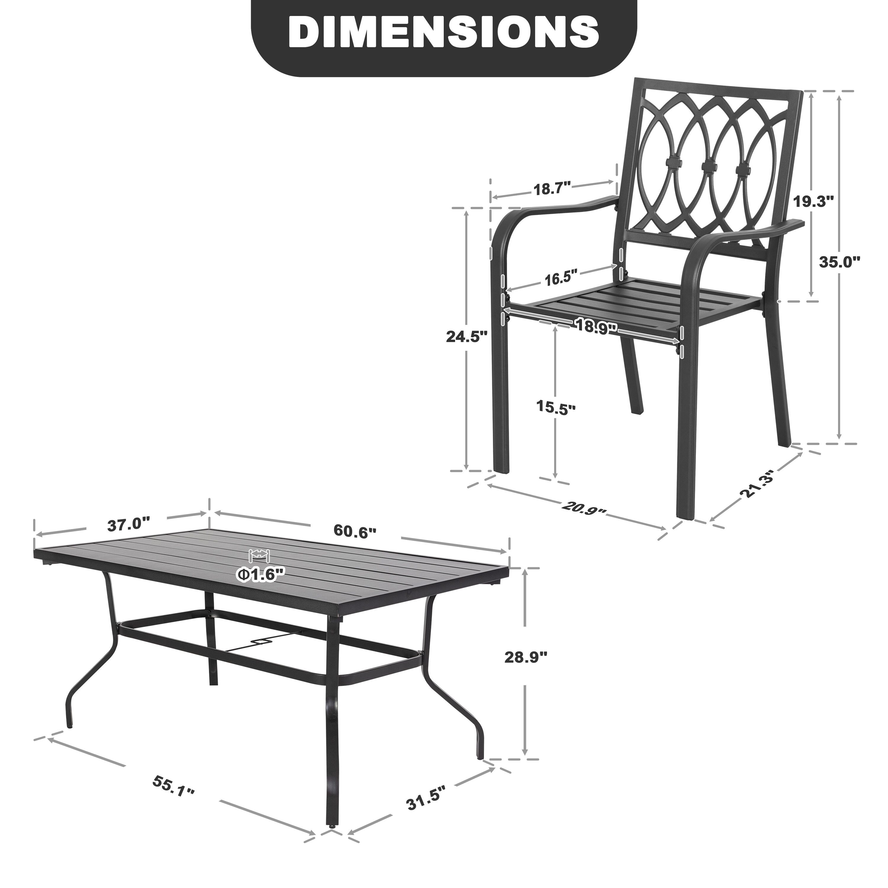 Nuu Garden SD152-T352BK Patio-Dining-Sets - View #4