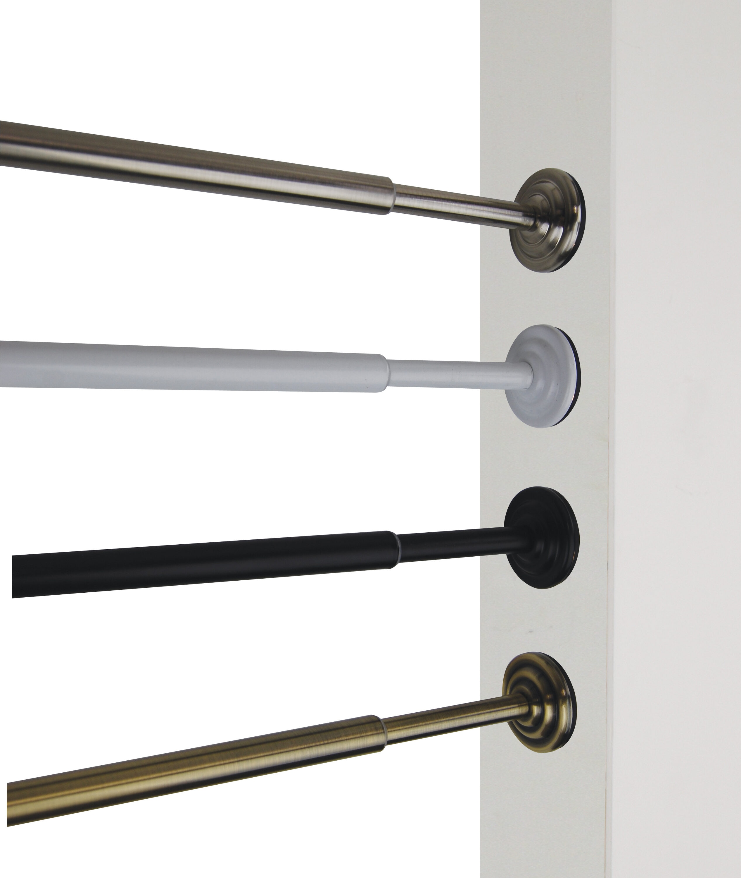 Adjustable White Steel Mini Tension Rod 36x54