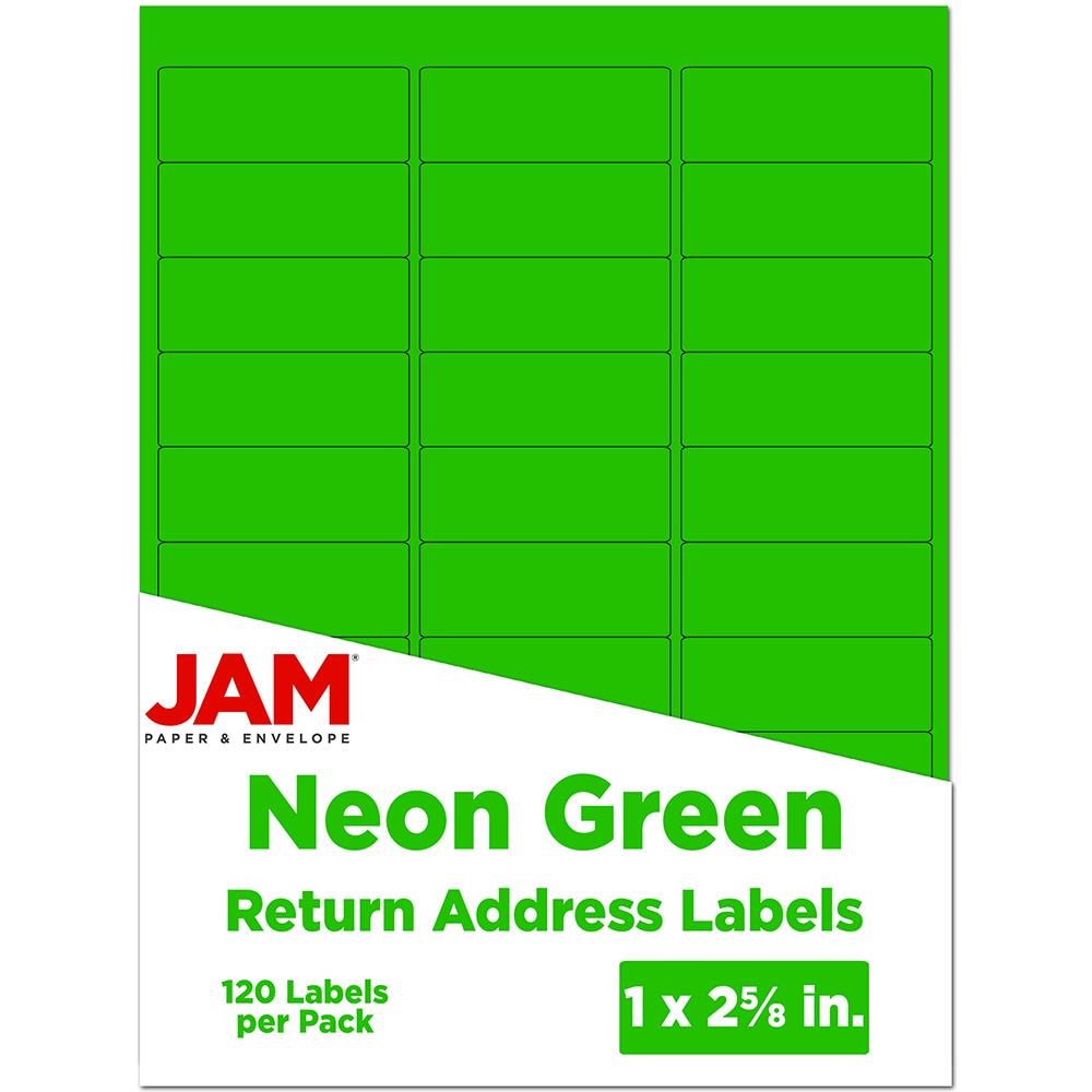 JAM Paper 354328004 Mailing/Shipping/Address Labels 1.5-in x 3-in Neon Green Sticky Notes ( 120 -Pack)