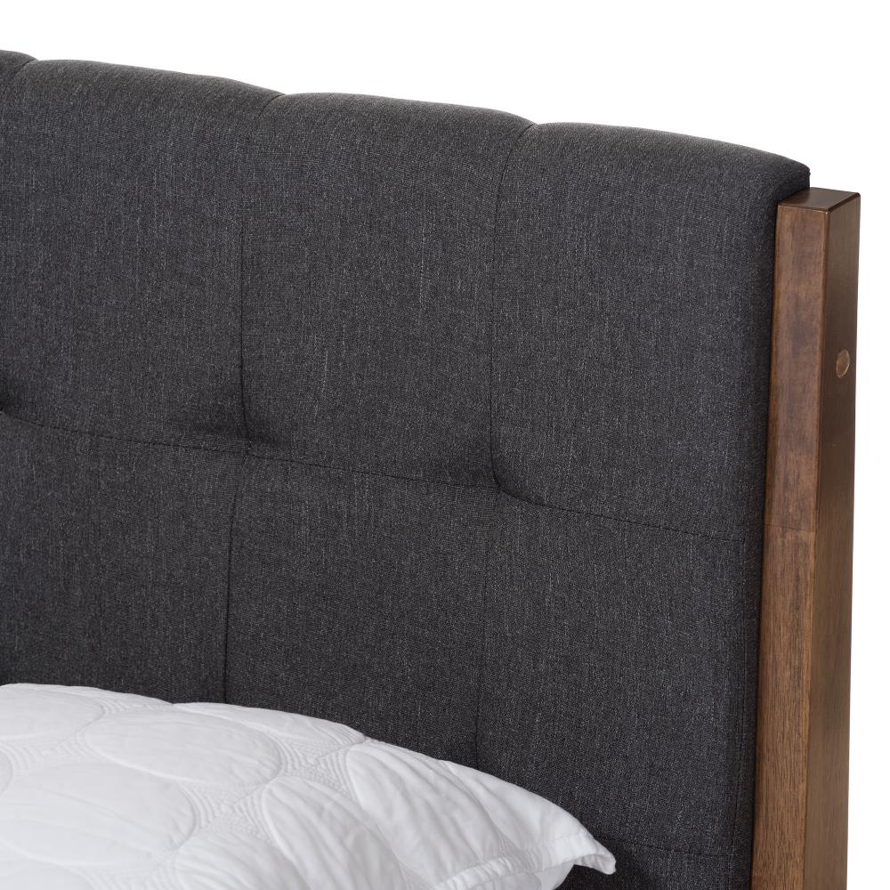 Baxton Studio Clifford Charcoal Queen Composite Upholstered Bed in