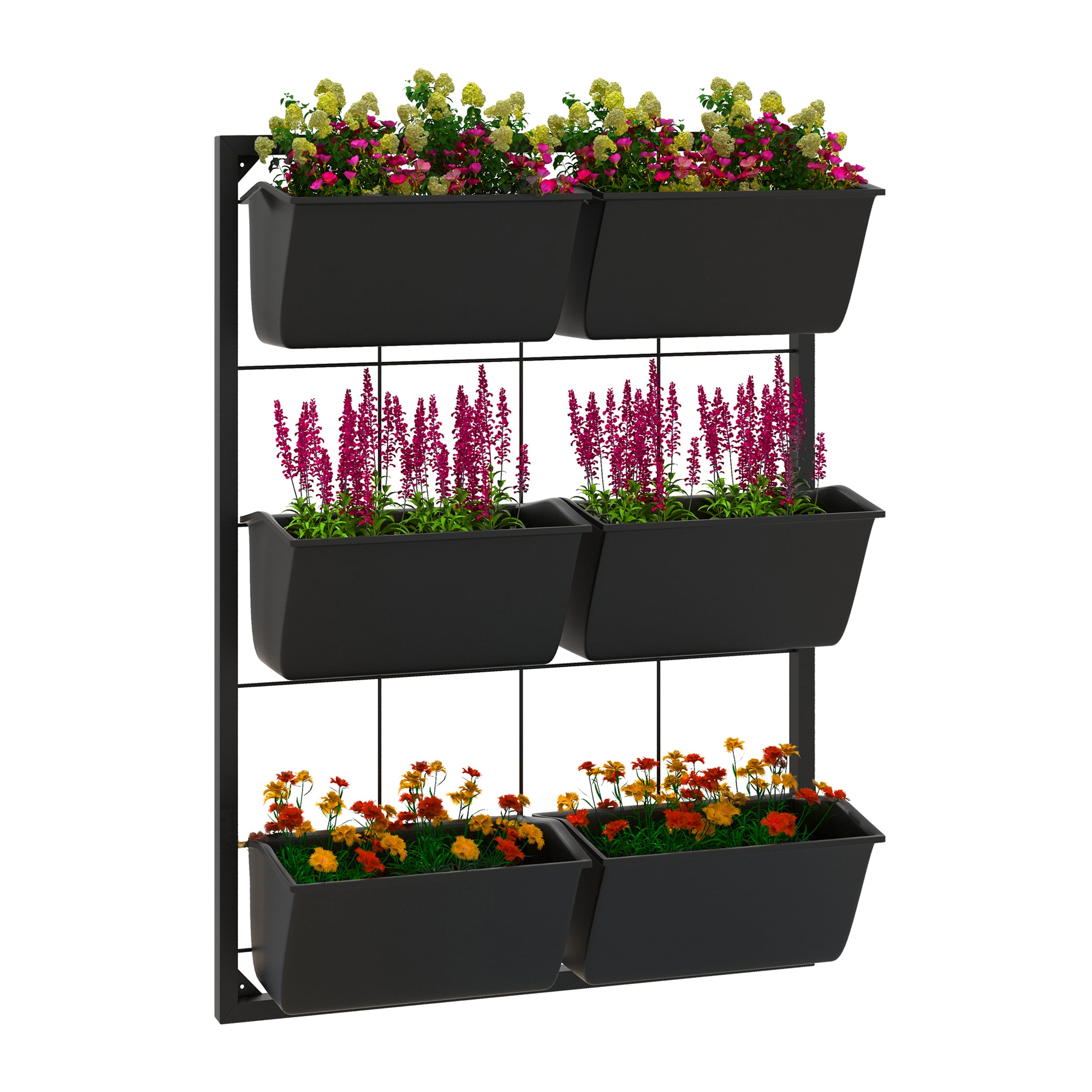 AHIOU HOME ZAAHG-P174500GB 0.65-cu ft 5.5-in W x 20.5-in L x 26-in H Elevated Black Composite Raised Garden Bed