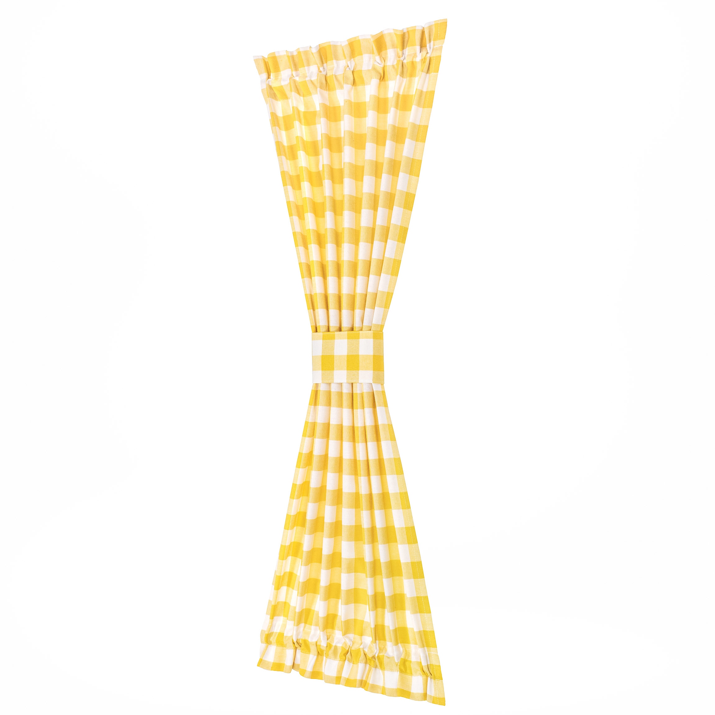 Achim BC25X40YL6 40-Inches Yellow Plaid Light filtering Rod pocket Curtain panel pair