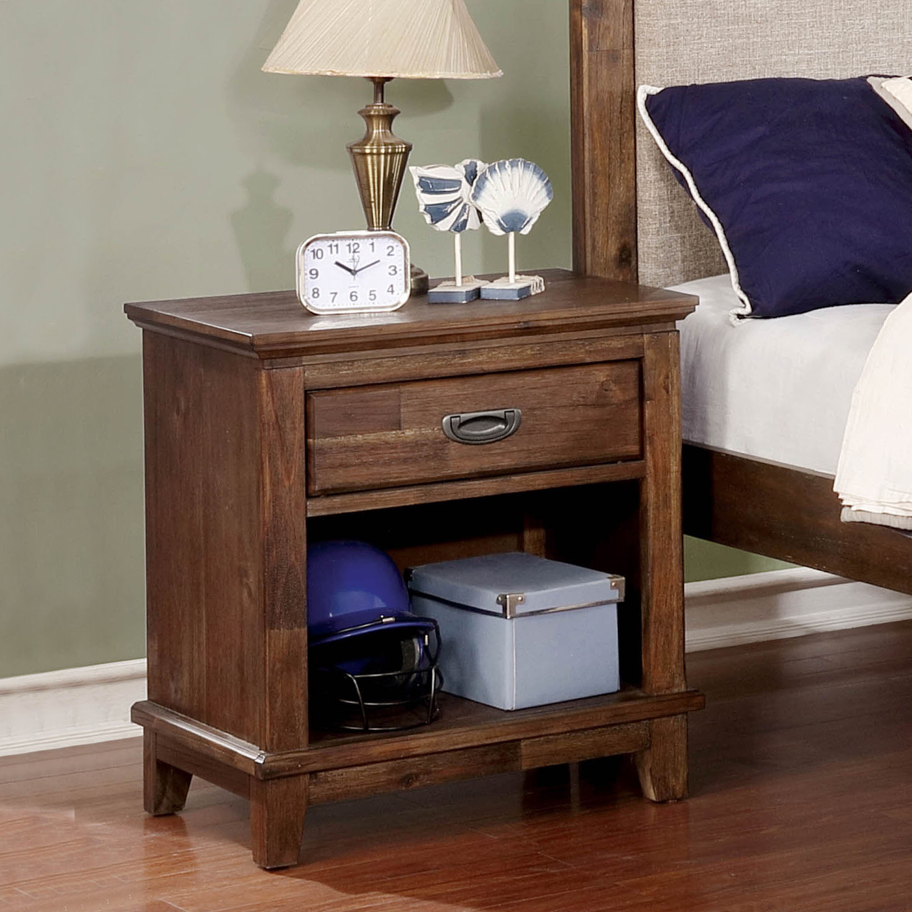 Furniture of America IDF-7909A-N Wallin Dark Oak Nightstand