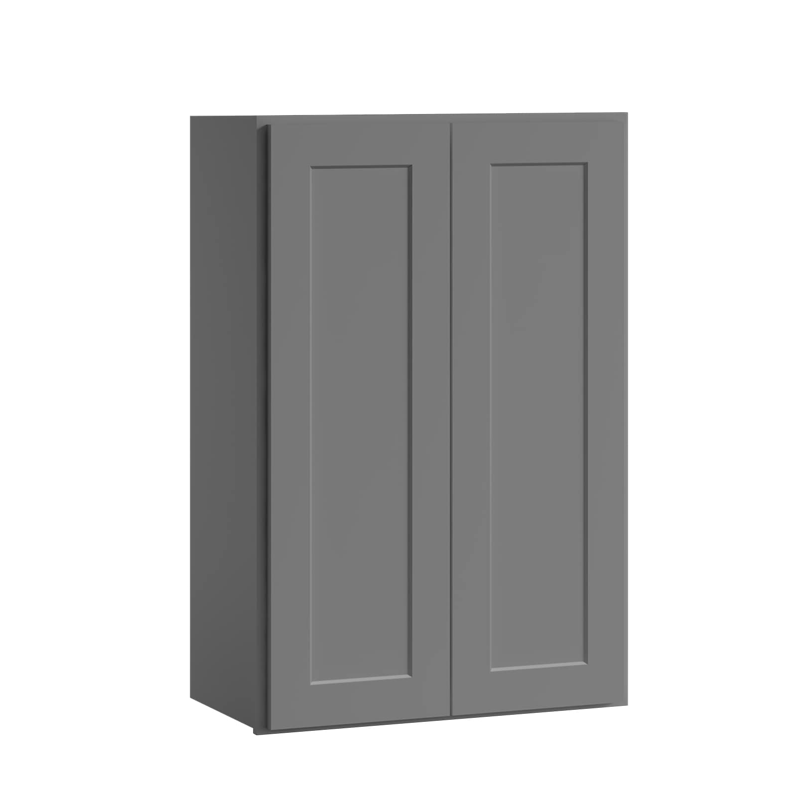 LOVMOR 24-in W x 12-in D x 30-in H in Shaker Grey Plywood Ready to Assemble Wall Kitchen Cabinet with Doors and Shelves