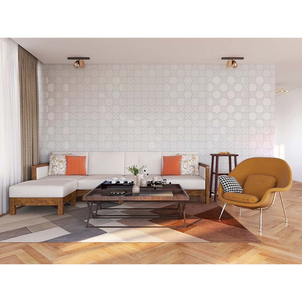 Pearl White Glossy Ceramic Cross-Shaped Accent Tile