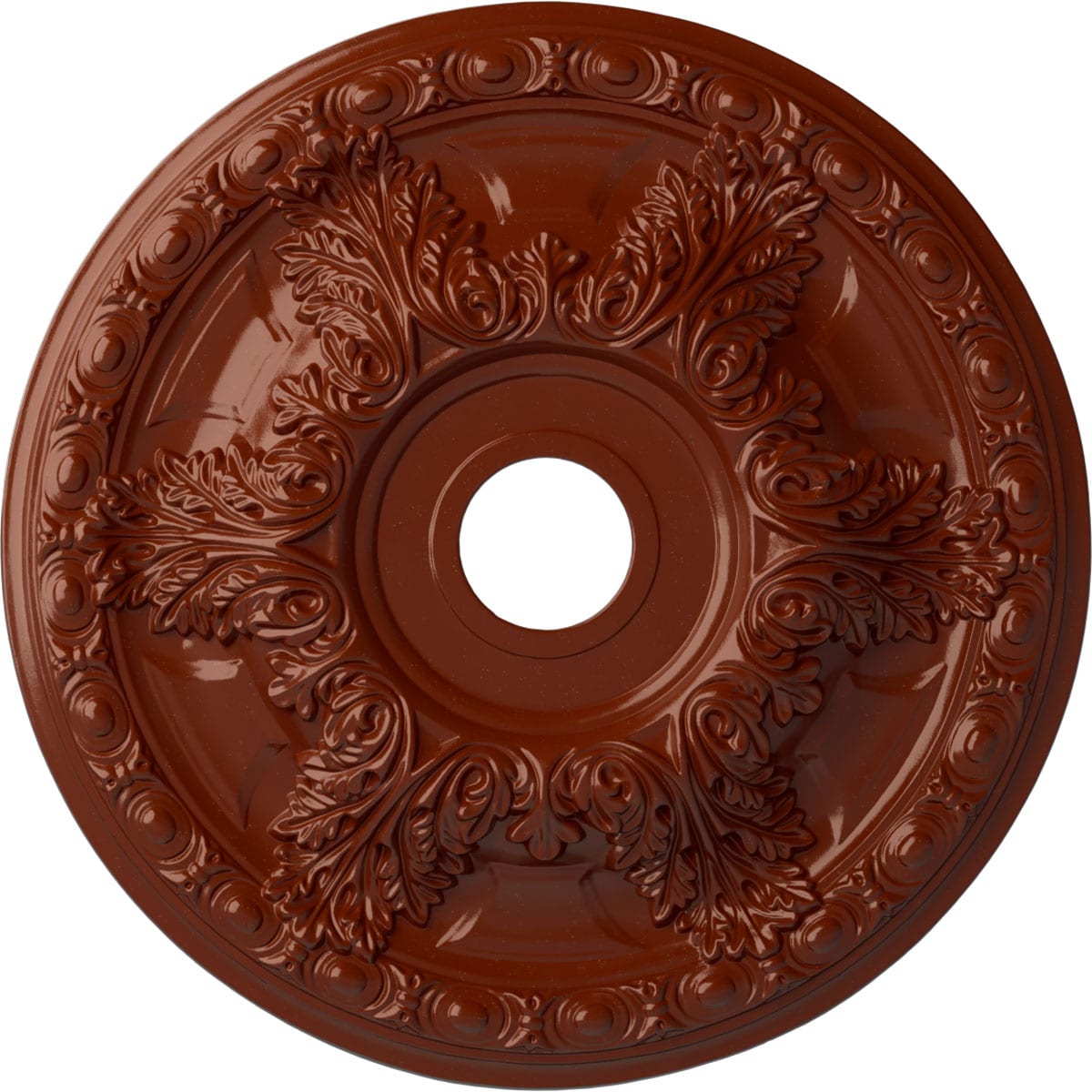 Ekena Millwork CM23GAFIF Granada 23.375-in W x 23.375-in L Painted Firebrick Polyurethane Whole Ceiling Medallion