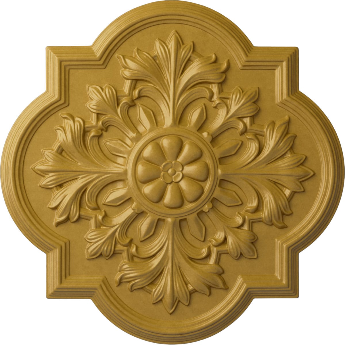 Ekena Millwork CM20BOIGS Bonetti 20-in W x 20-in L Painted Iridescent Gold Polyurethane Whole Ceiling Medallion