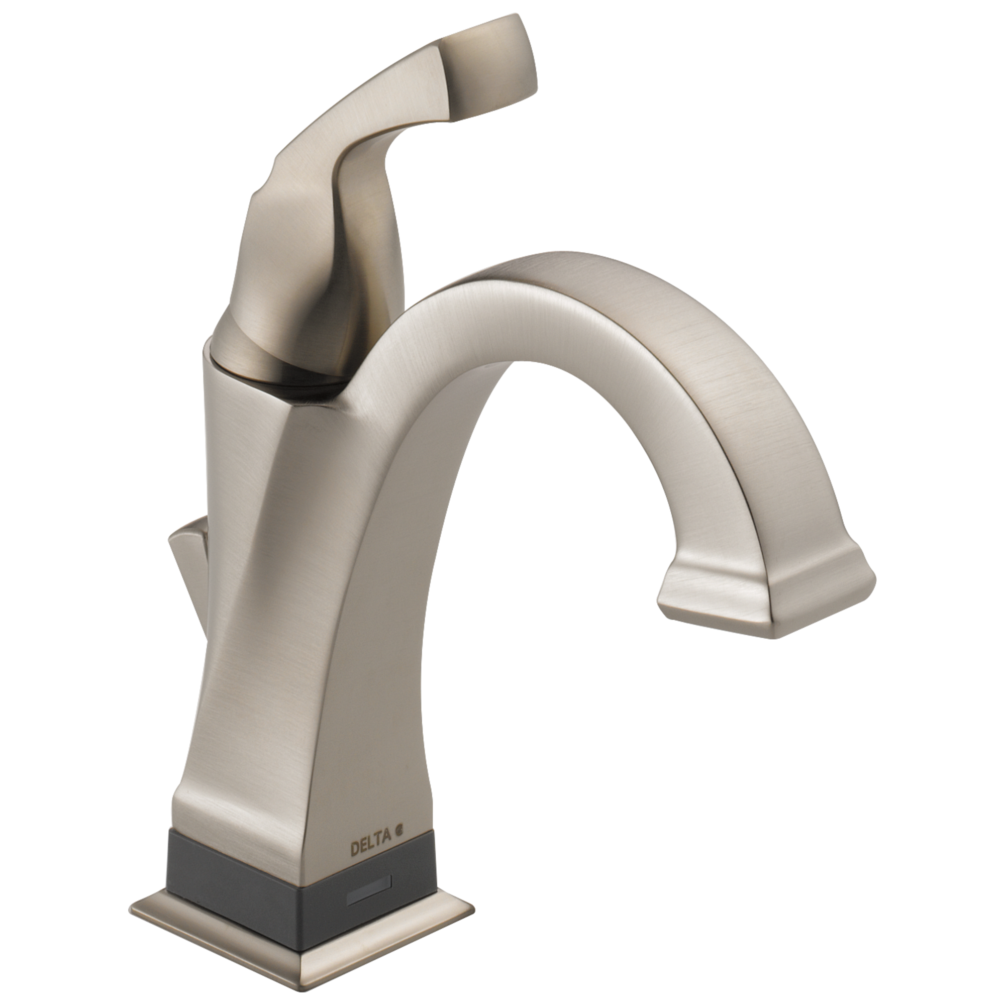 Delta 551T-SS-DST Dryden Touch2Oxt Stainless Single hole 1-handle WaterSense Mid-arc Residential Handle Bathroom Sink Faucet with Drain