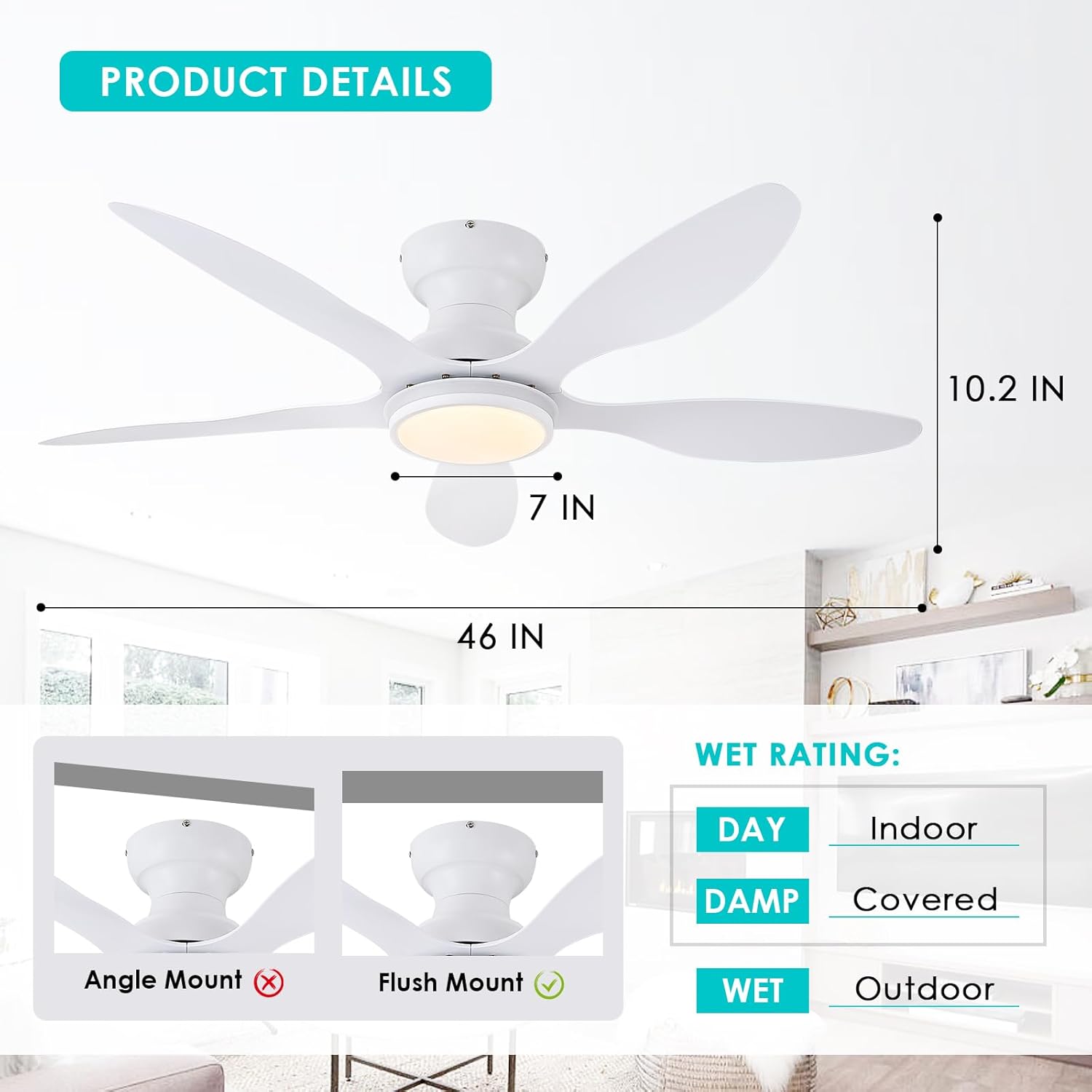 Gleam Flare GF-2098-46WHRGB Ceiling-Fans - View #6