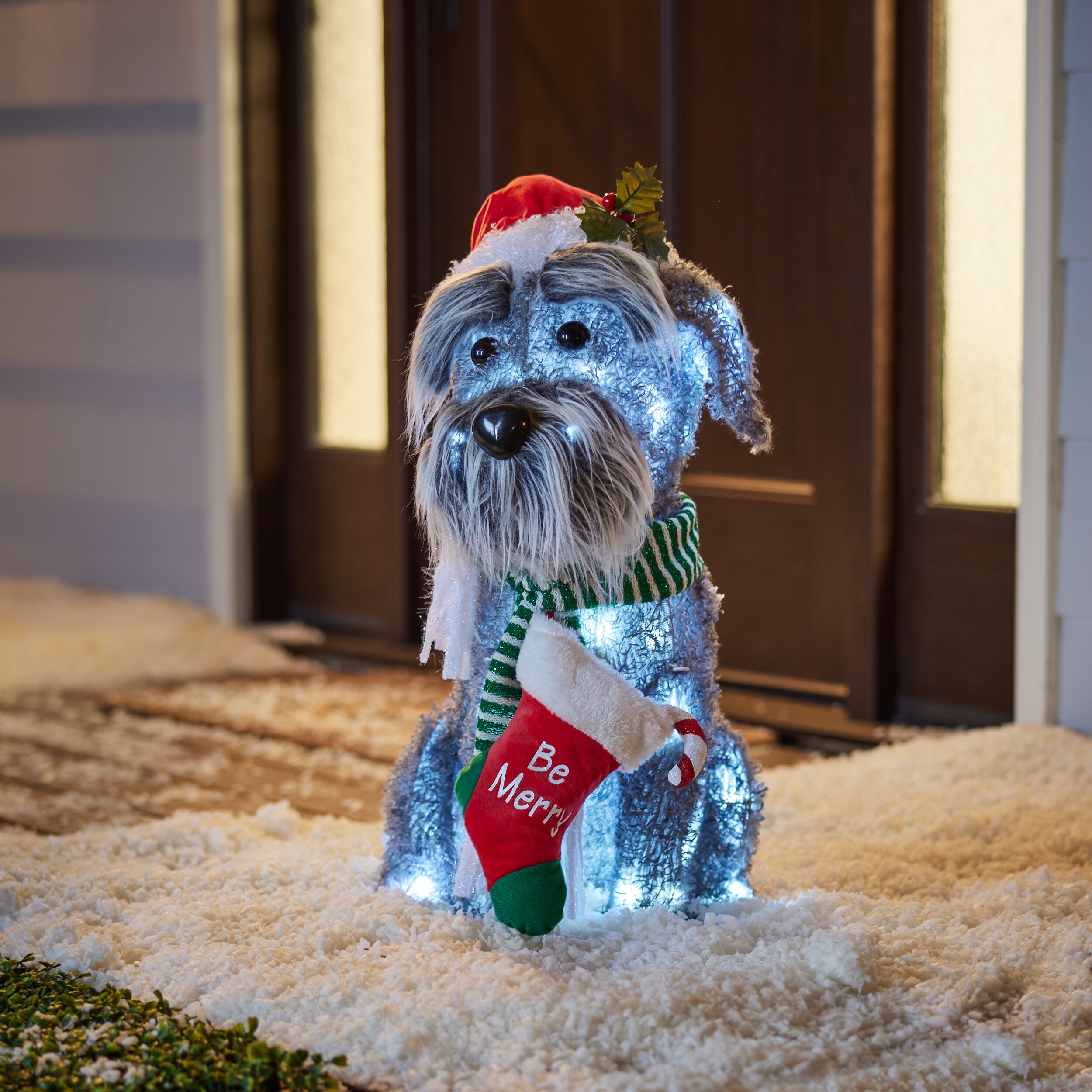 Holiday Living 25-in LED Schnauzer Dog Decoration at Lowes.com