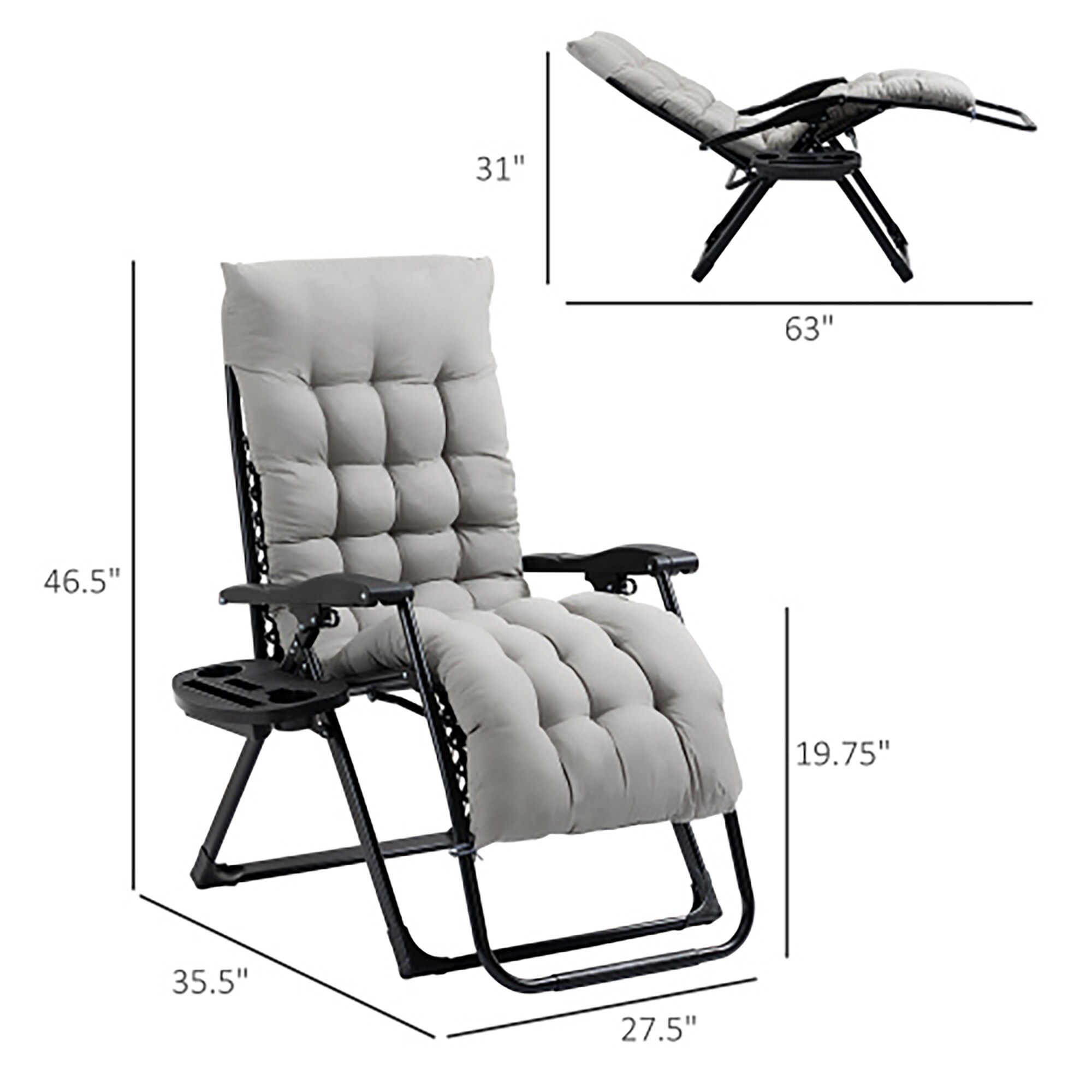 CASAINC WF-SM-B3-GY Patio-Chairs - View #3
