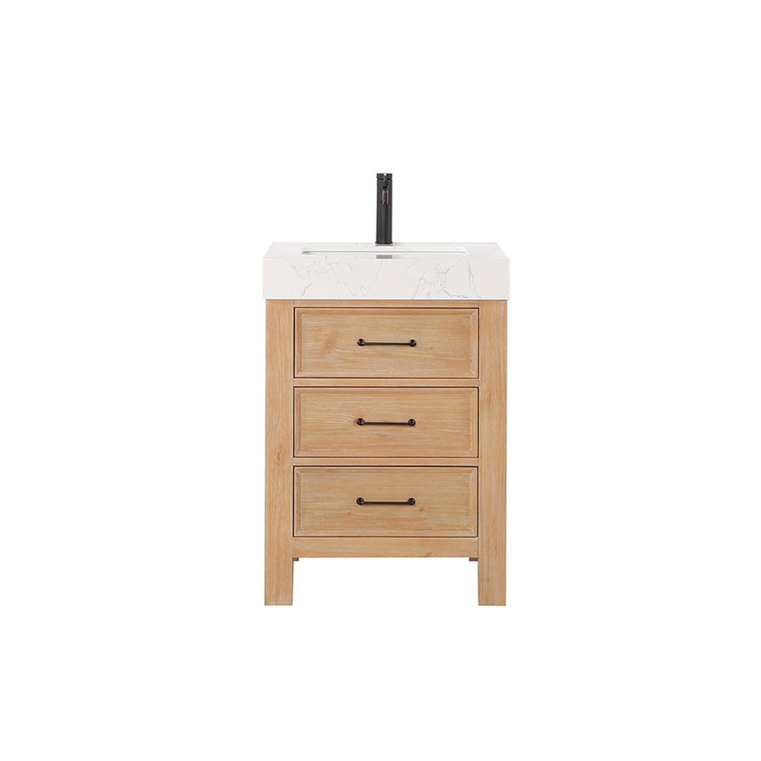 Vinnova León 24-in Fir Wood Brown Finish Undermount Single