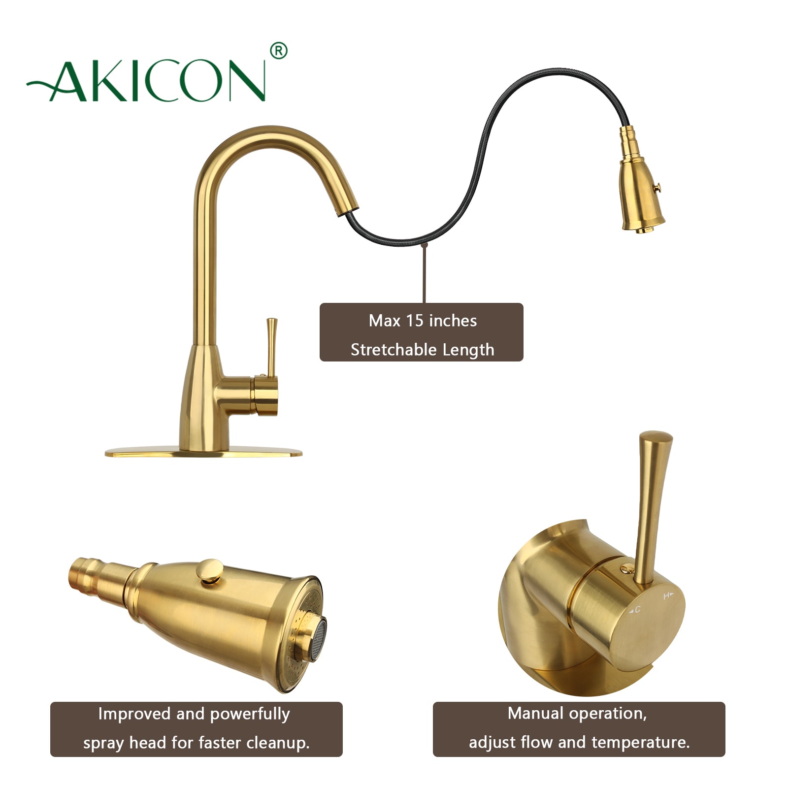 Akicon AK455BTG Kitchen-Faucets - View #3