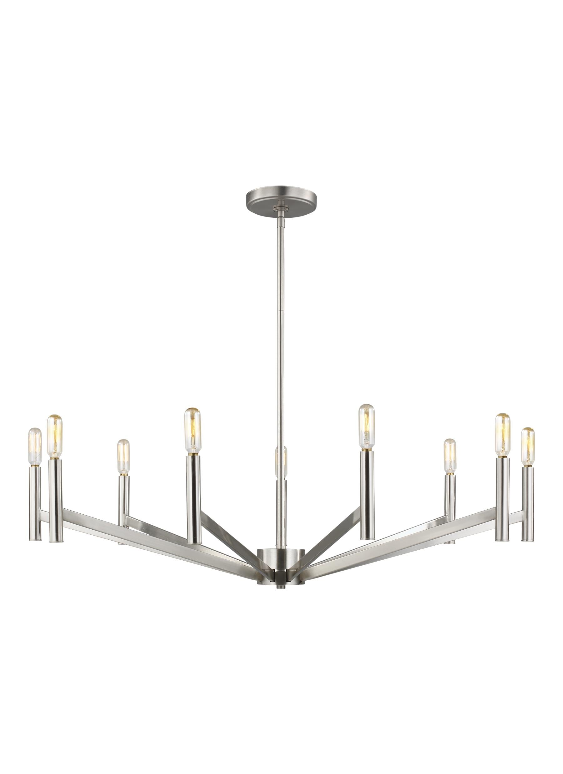 Generation Lighting 3124309EN-962 Vector 9 -Light Brushed Nickel Modern/contemporary For Use in Bedrooms, Dining Rooms, Foyers, Kitchens, Living Rooms Chandelier