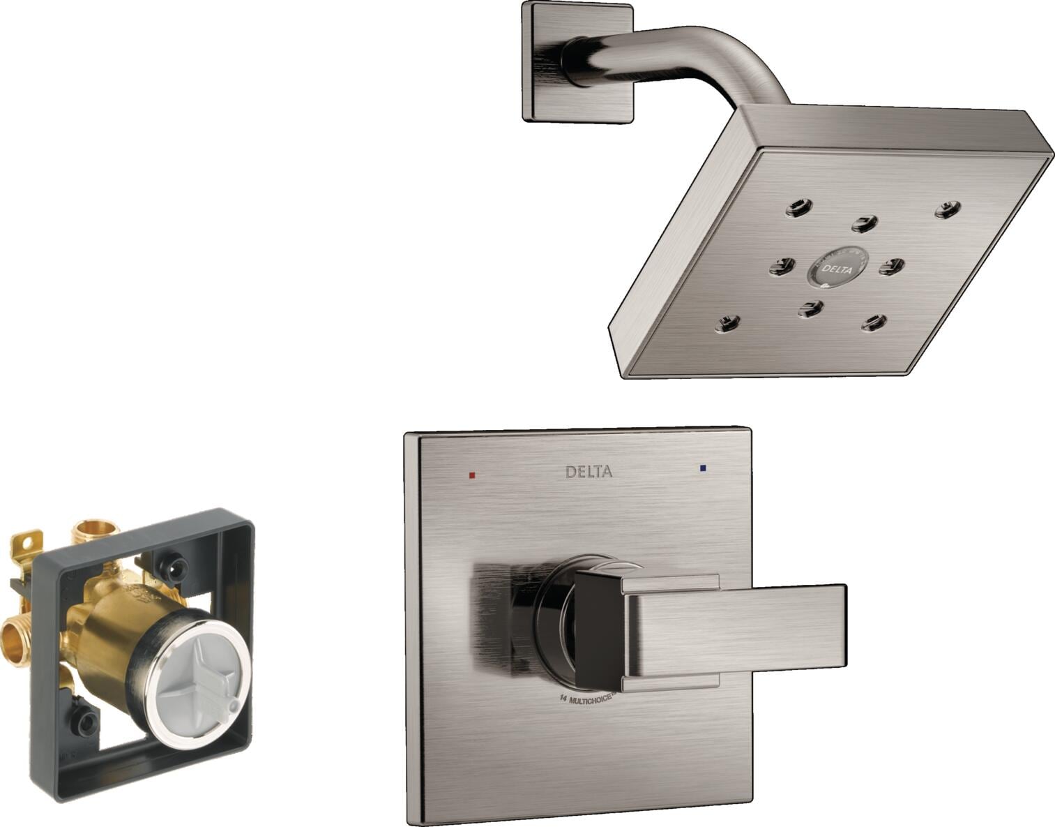 Delta  Ara Stainless 1-handle Shower Faucet with Mixing Valve Kit