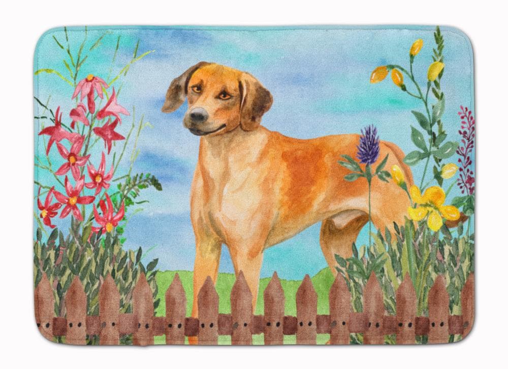 Caroline's Treasures CK1238RUG Springtime Dog 27-in x 19-in Multiple Colors/Finishes Microfiber Memory Foam Bath Mat